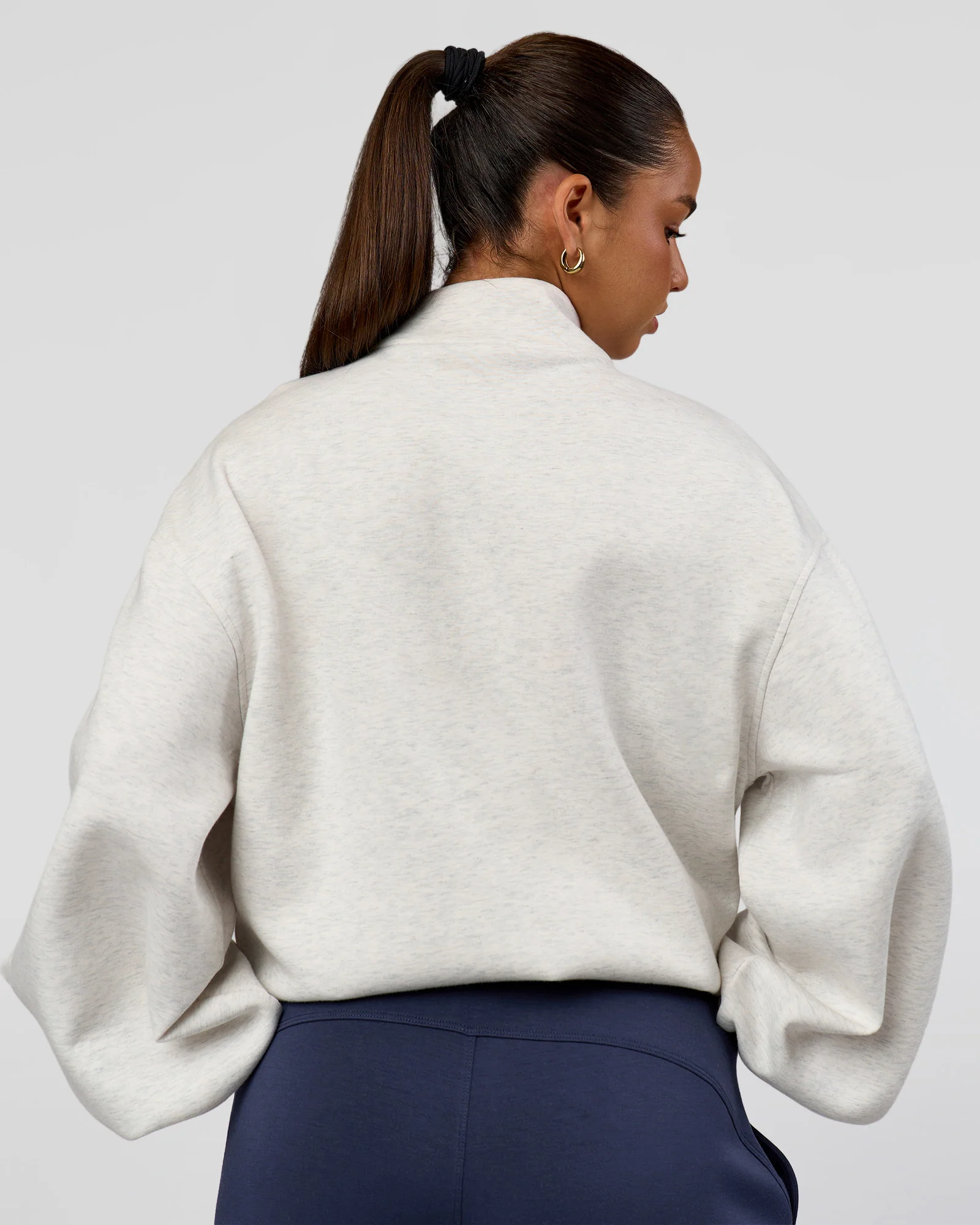 Luxe ZeroCrease Spacer Half Zip - Silver Marl - Image 3