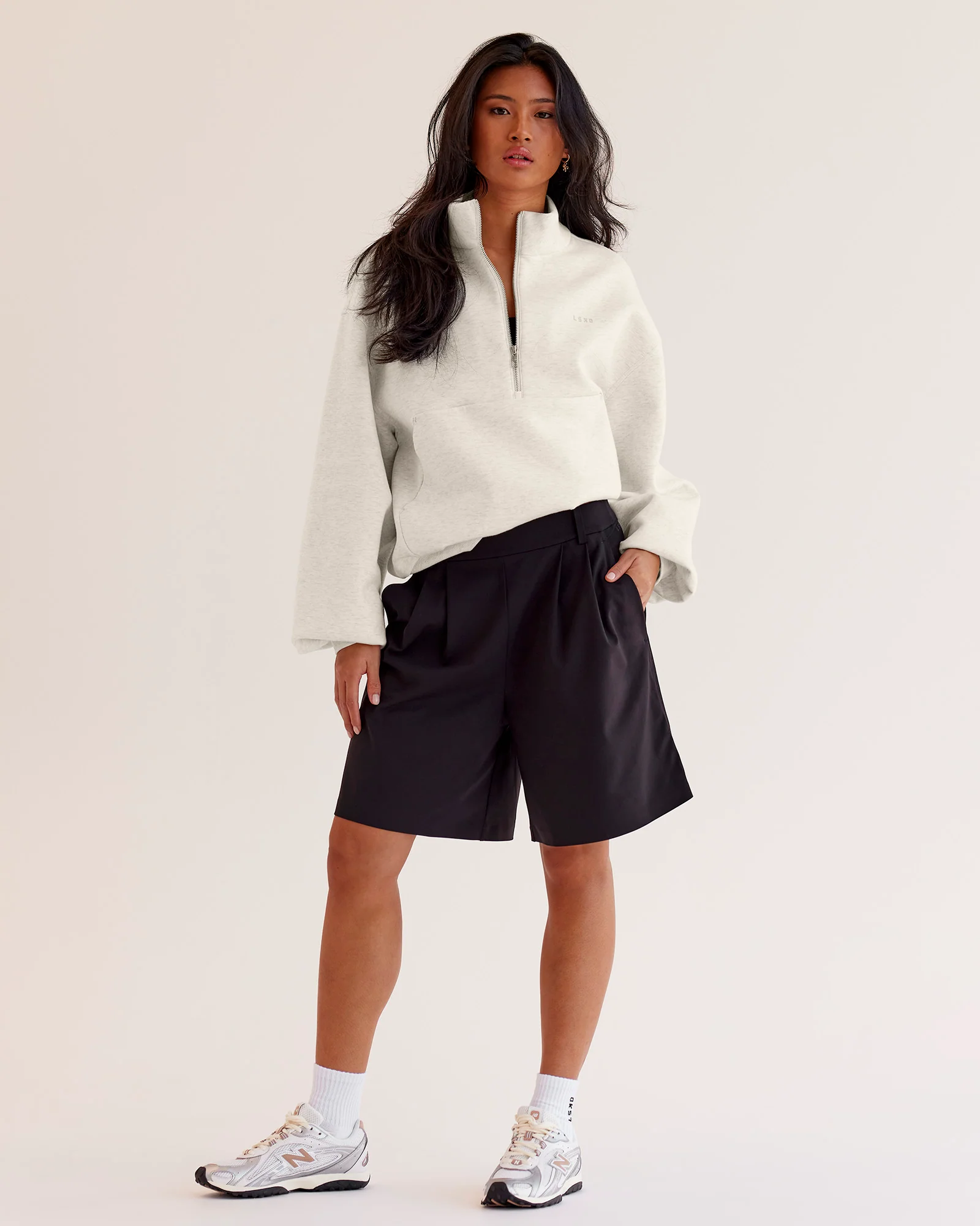 Luxe ZeroCrease Spacer Half Zip - Silver Marl - Image 4