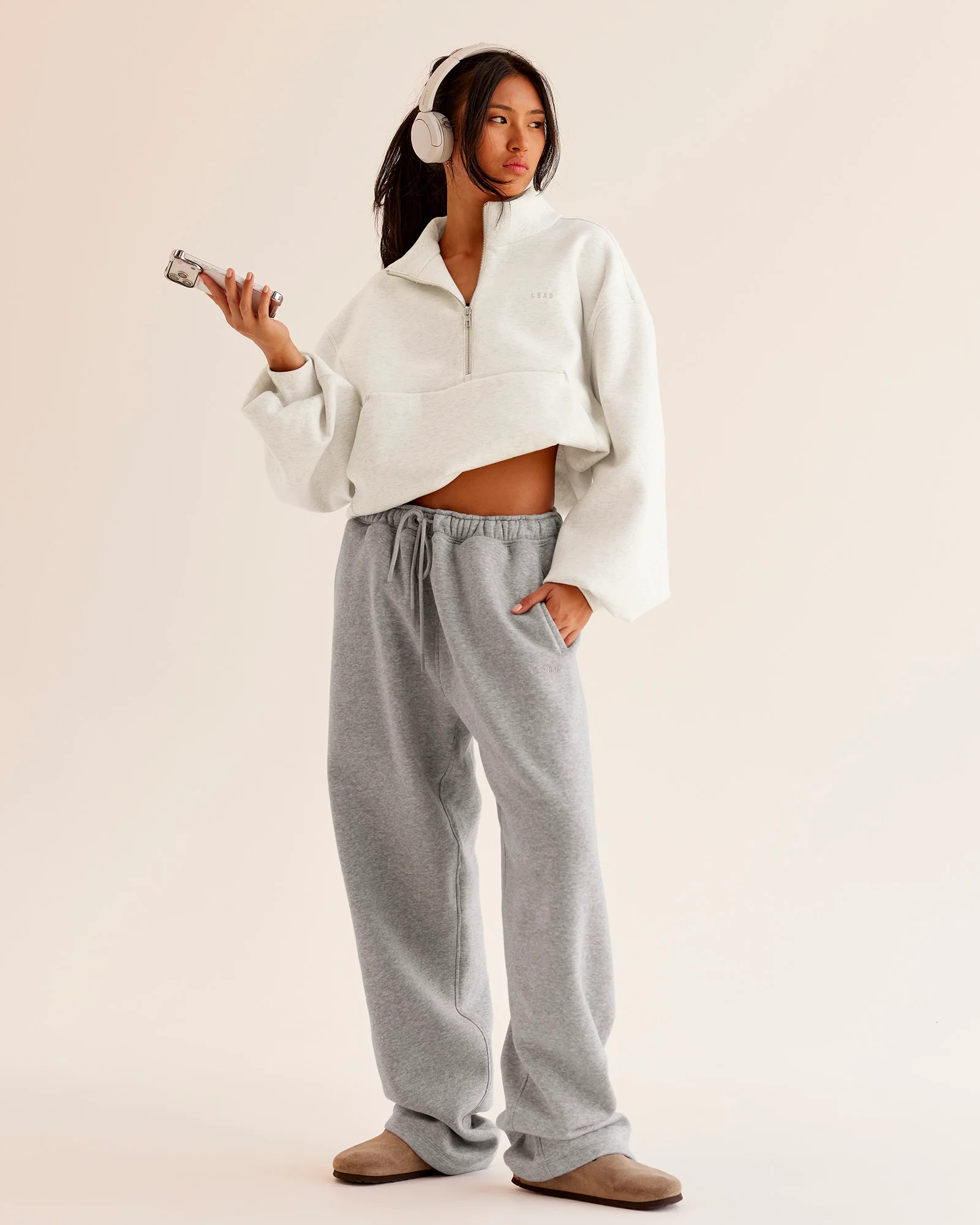 Luxe ZeroCrease Spacer Half Zip - Silver Marl - Image 5