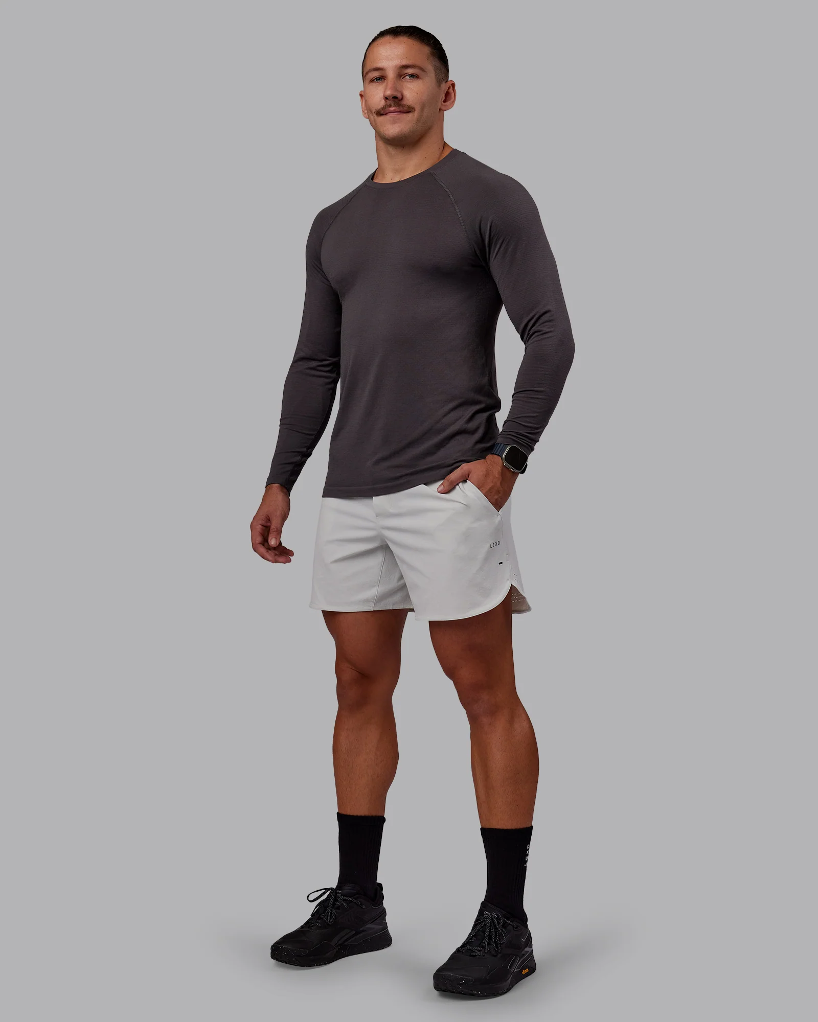 AeroFLX+ Seamless Long Sleeve Tee - Dark Storm/Dark Storm - Image 2