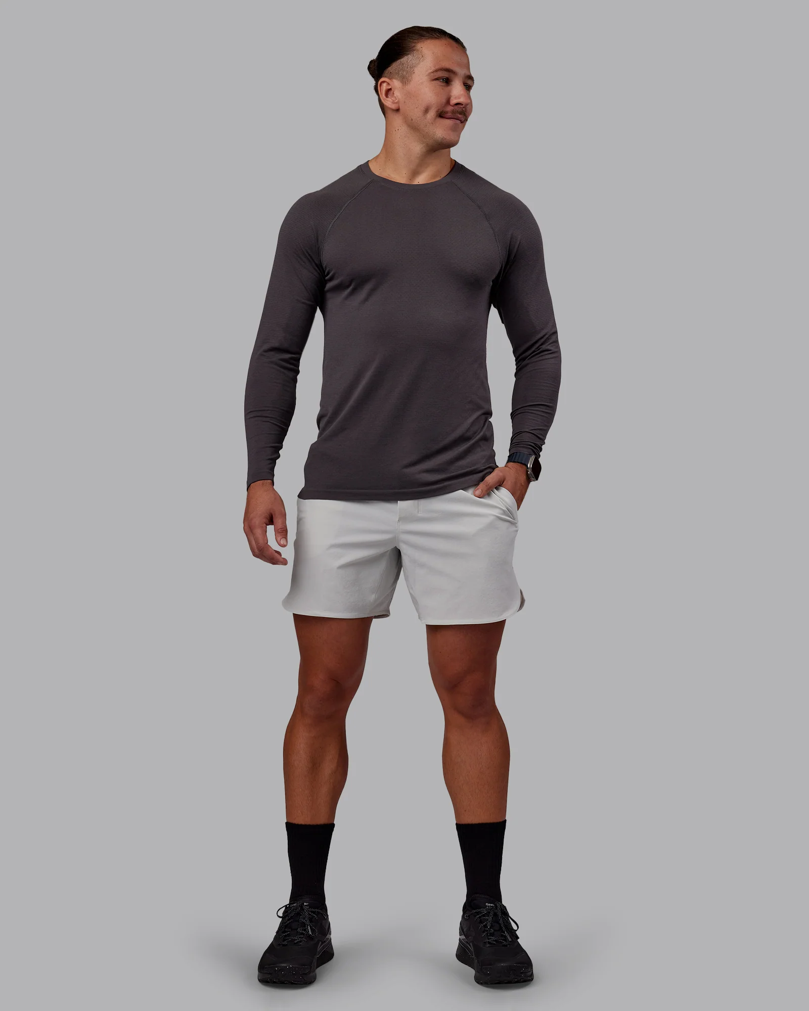 AeroFLX+ Seamless Long Sleeve Tee - Dark Storm/Dark Storm - Image 4