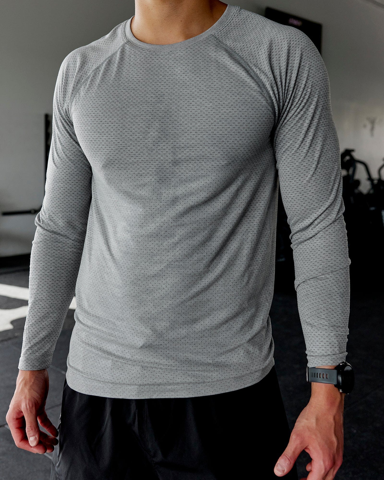 AeroFLX+ Seamless Long Sleeve Tee - Lt Grey Marl - Image 4