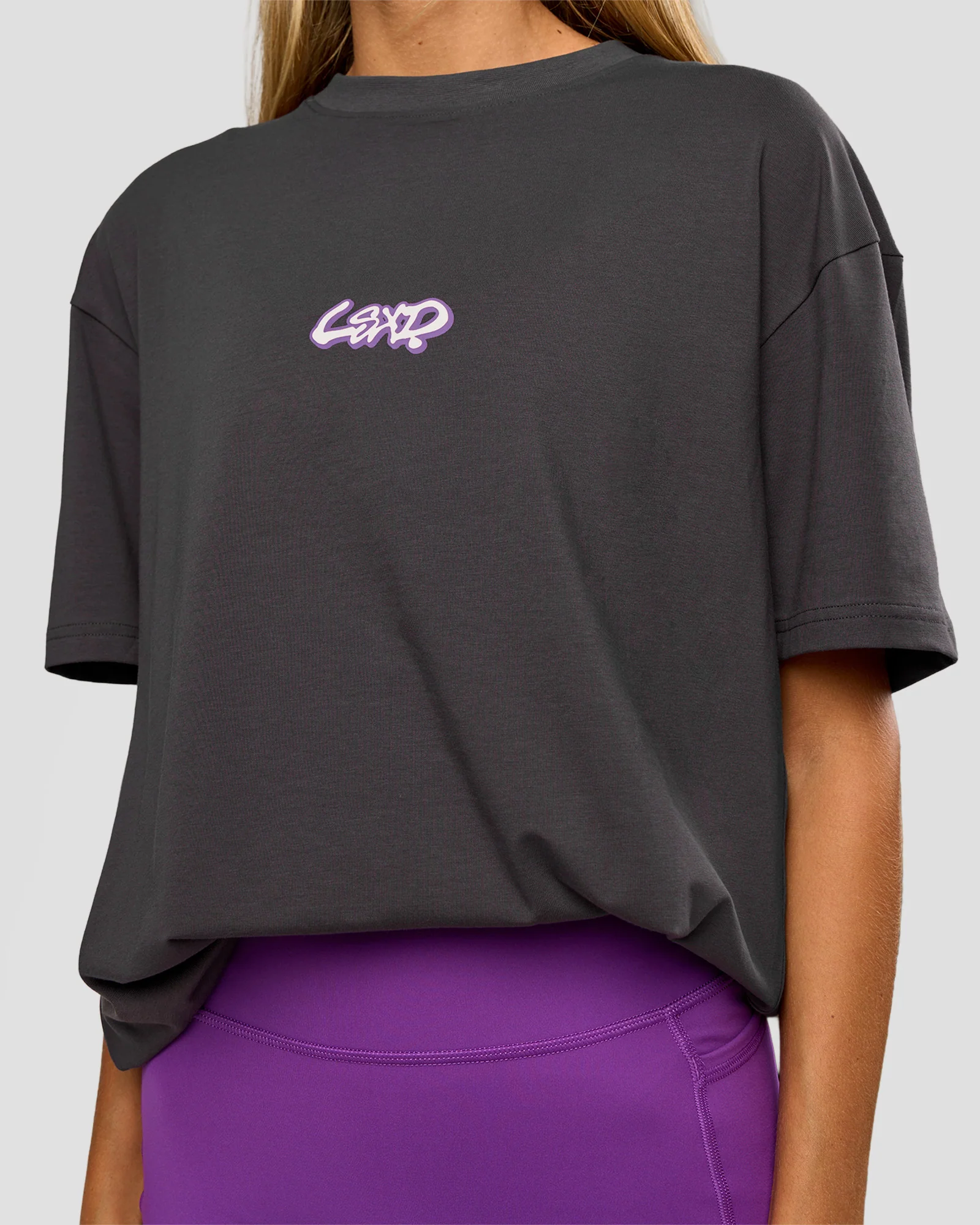 Miami Snatch FLXCotton Oversized Tee - Dark Storm-Marshmallow - Image 11