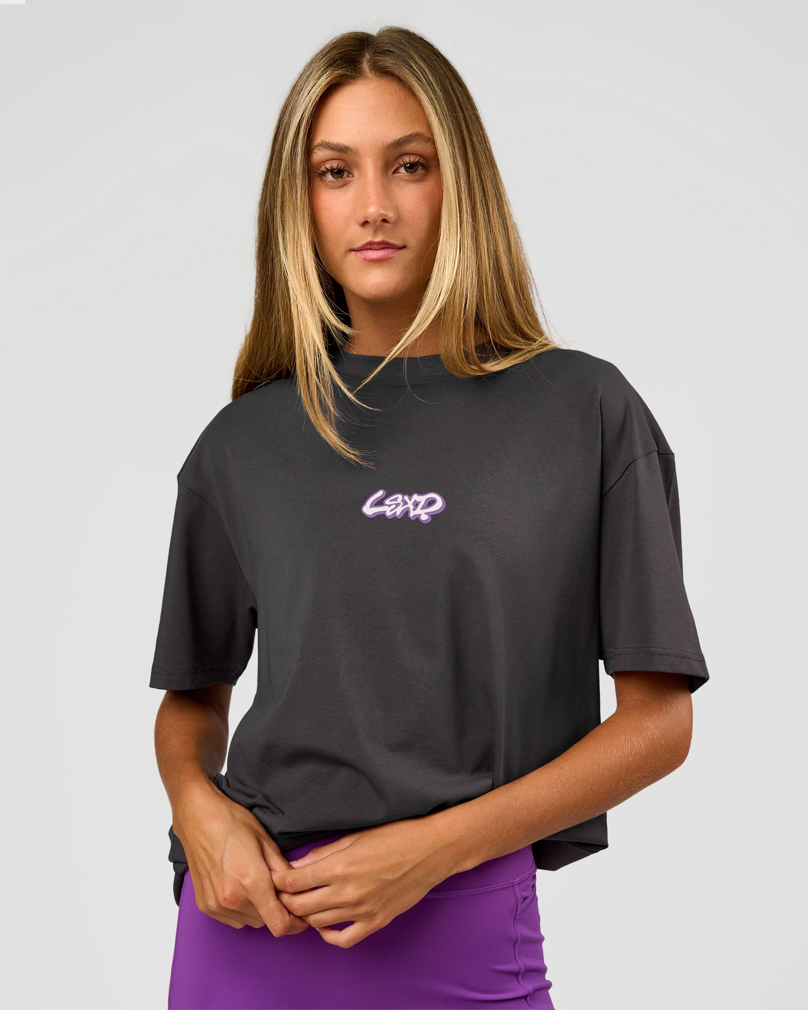 Miami Snatch FLXCotton Oversized Tee - Dark Storm-Marshmallow - Image 4