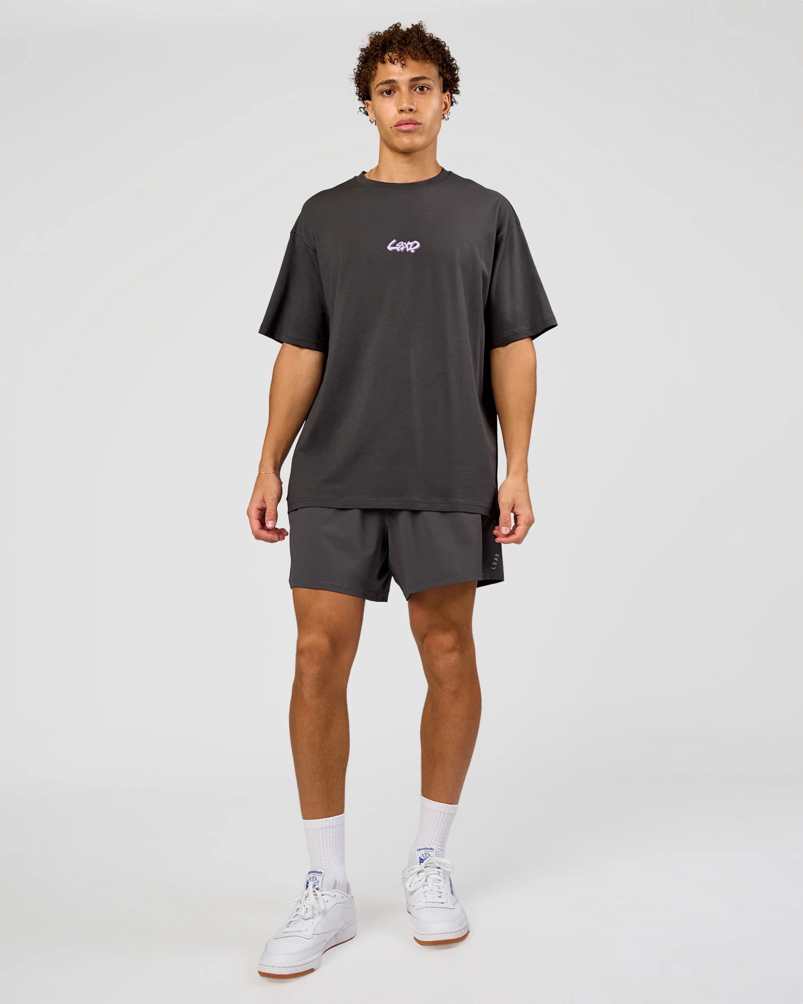 Miami Snatch FLXCotton Oversized Tee - Dark Storm-Marshmallow - Image 9