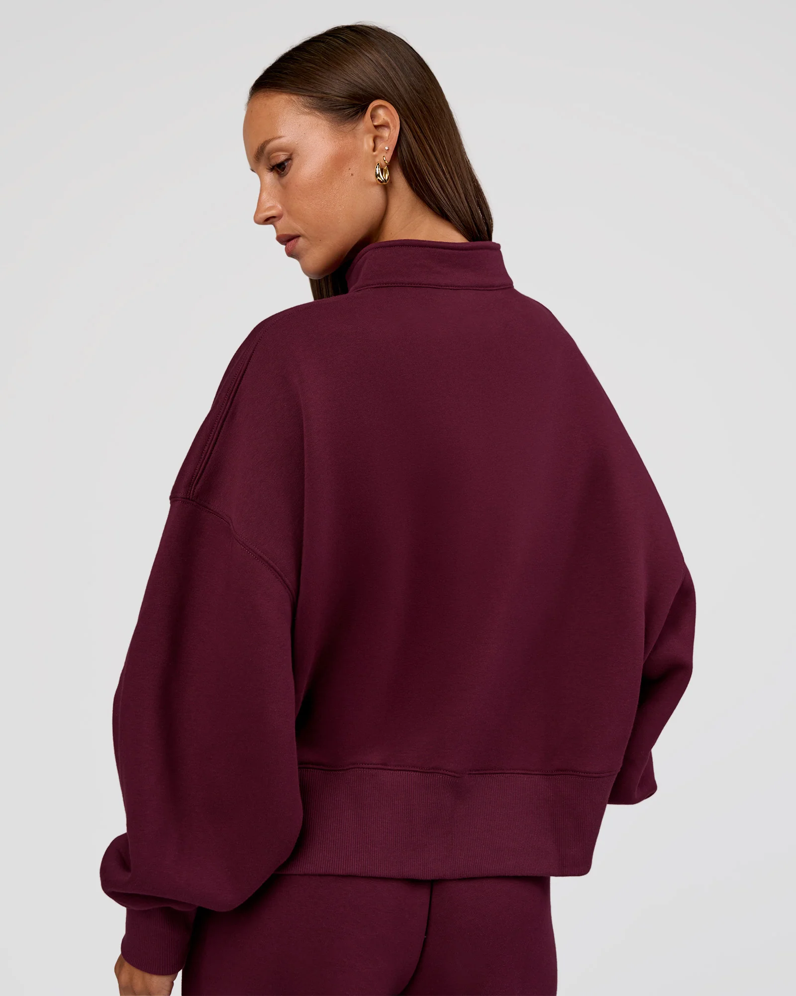 MVP 1/2 Zip Oversized Sweater - Cherry Lacquer - Image 4