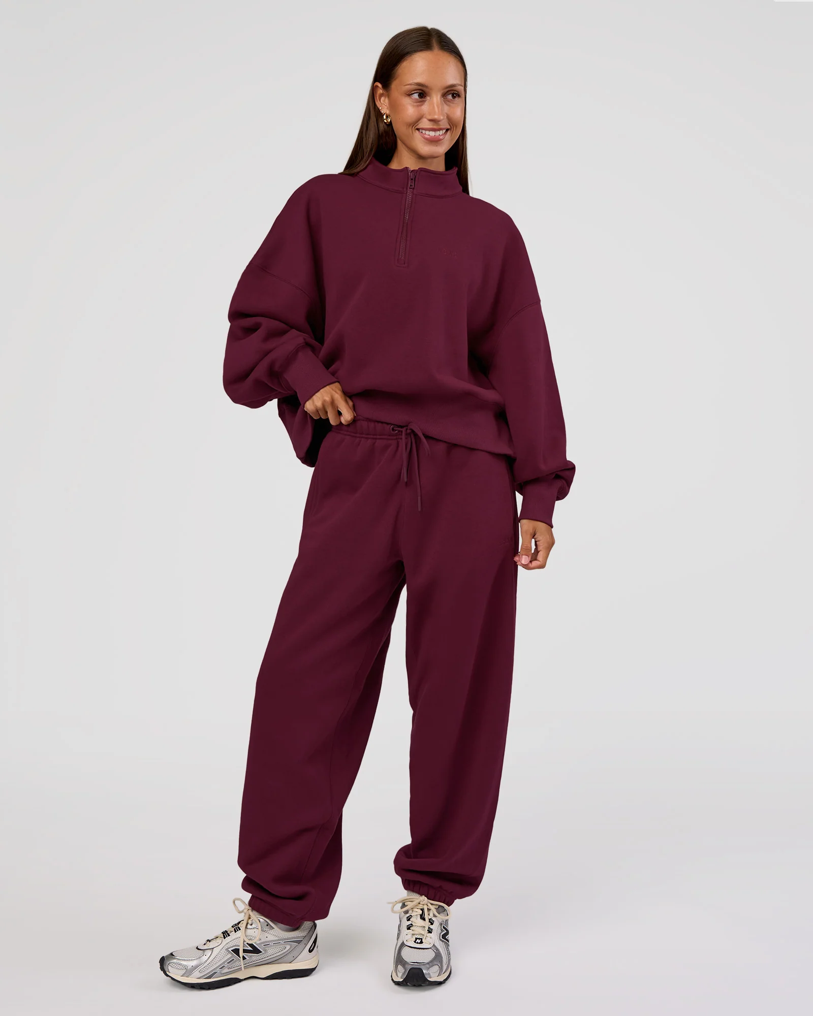 MVP 1/2 Zip Oversized Sweater - Cherry Lacquer - Image 5
