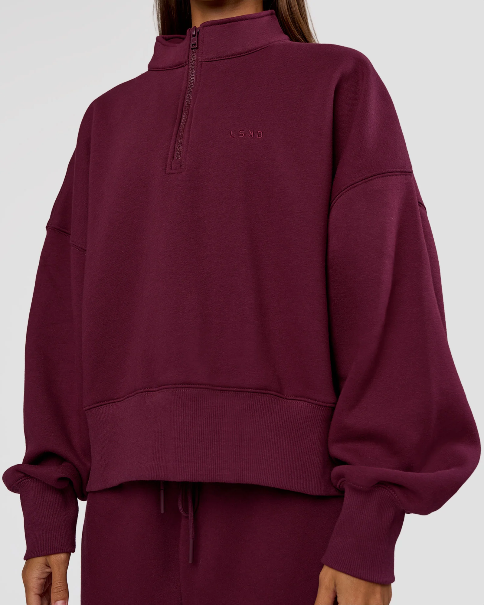 MVP 1/2 Zip Oversized Sweater - Cherry Lacquer - Image 6