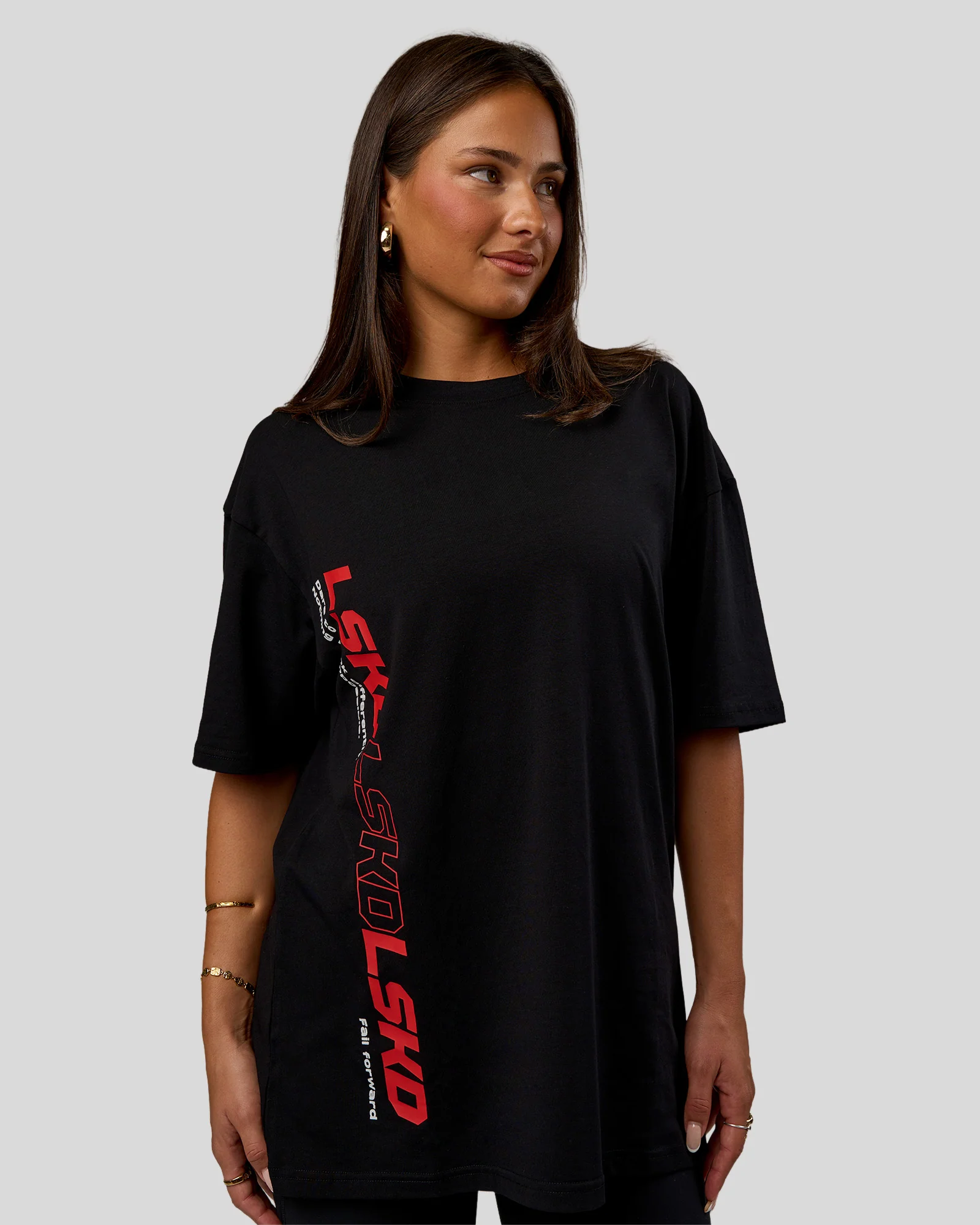 Nothing Is Impossible FLXCotton Oversized Tee - Black-Flame - Image 4