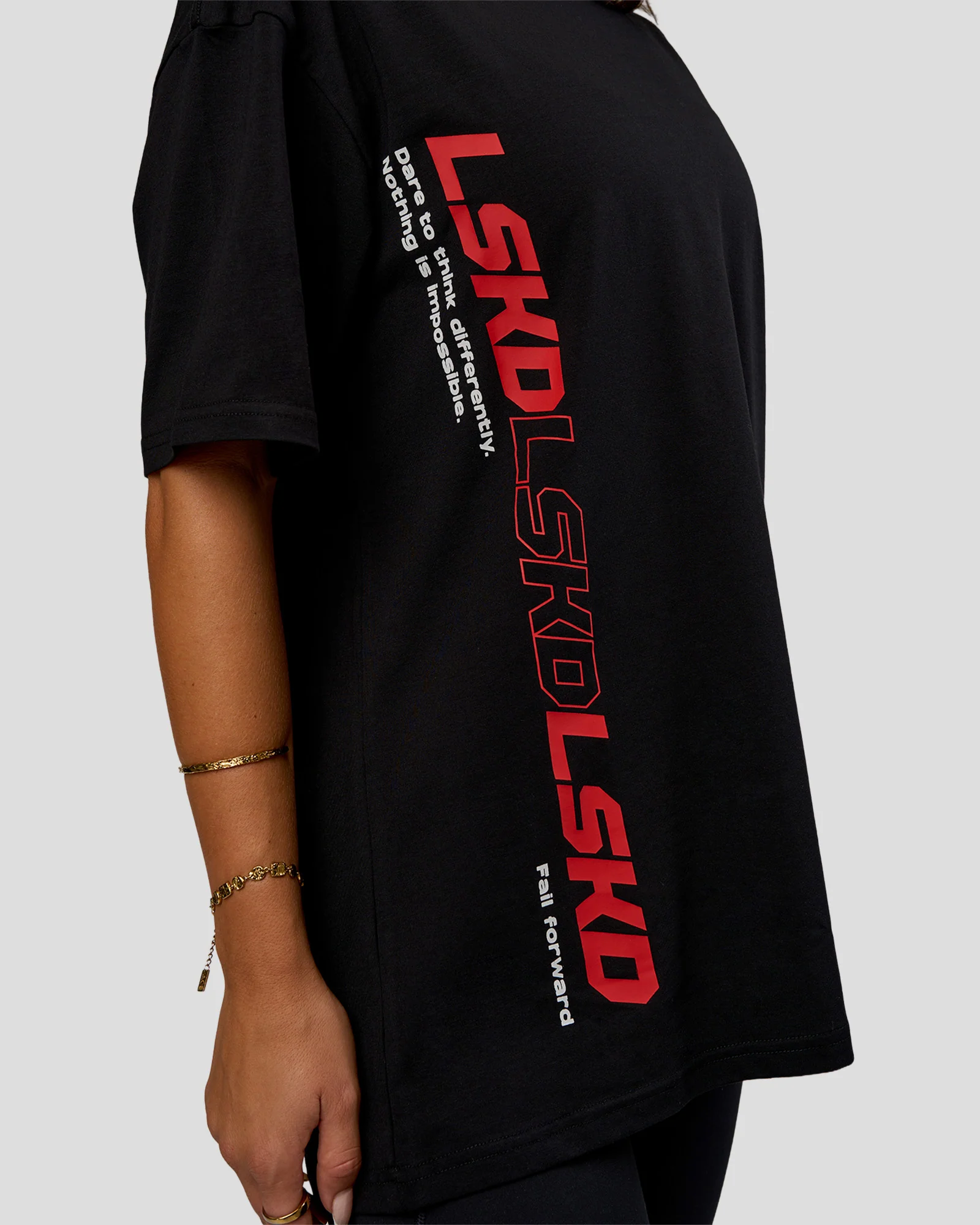 Nothing Is Impossible FLXCotton Oversized Tee - Black-Flame - Image 5