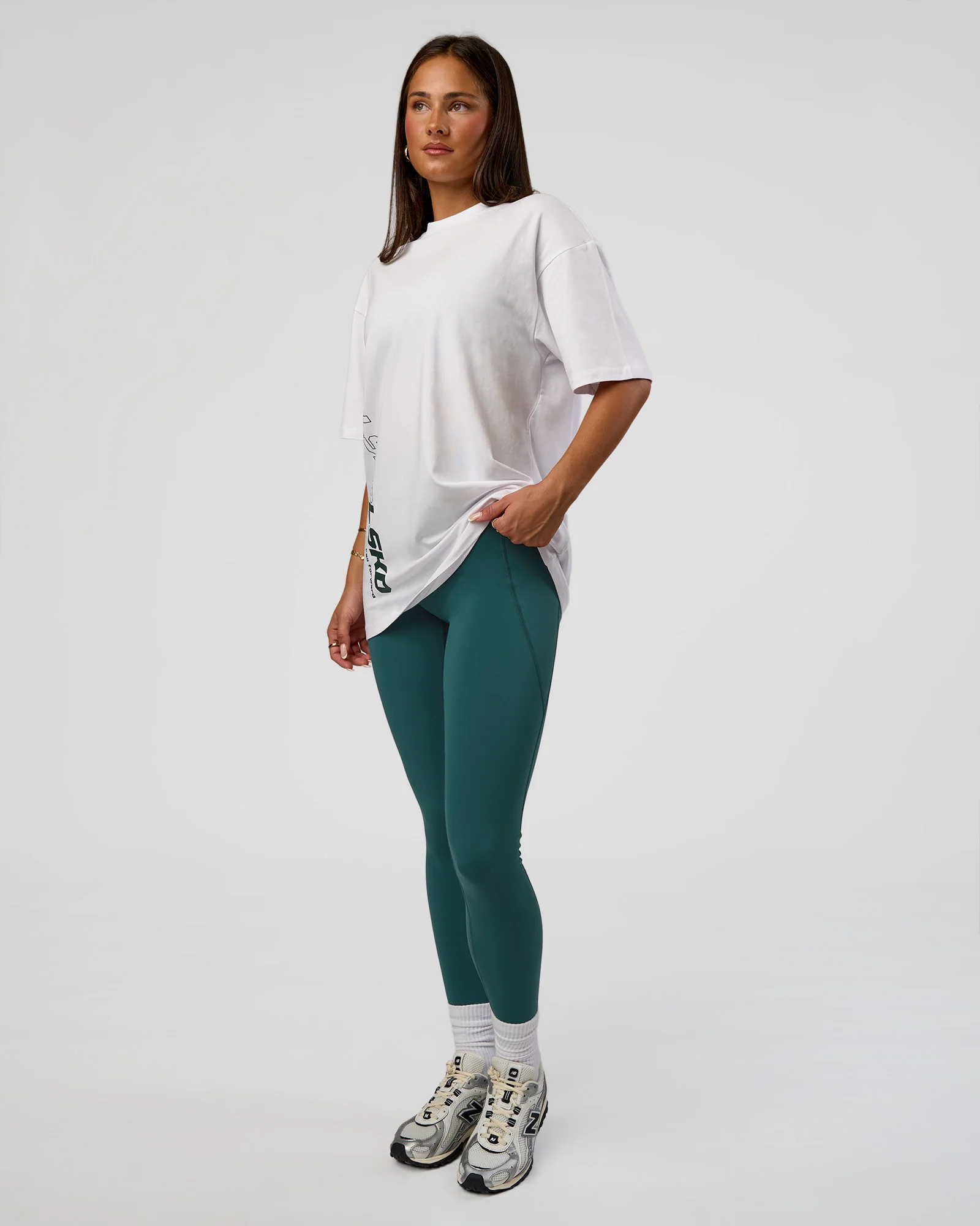 Nothing Is Impossible FLXCotton Oversized Tee - White-Vital Green - Image 10