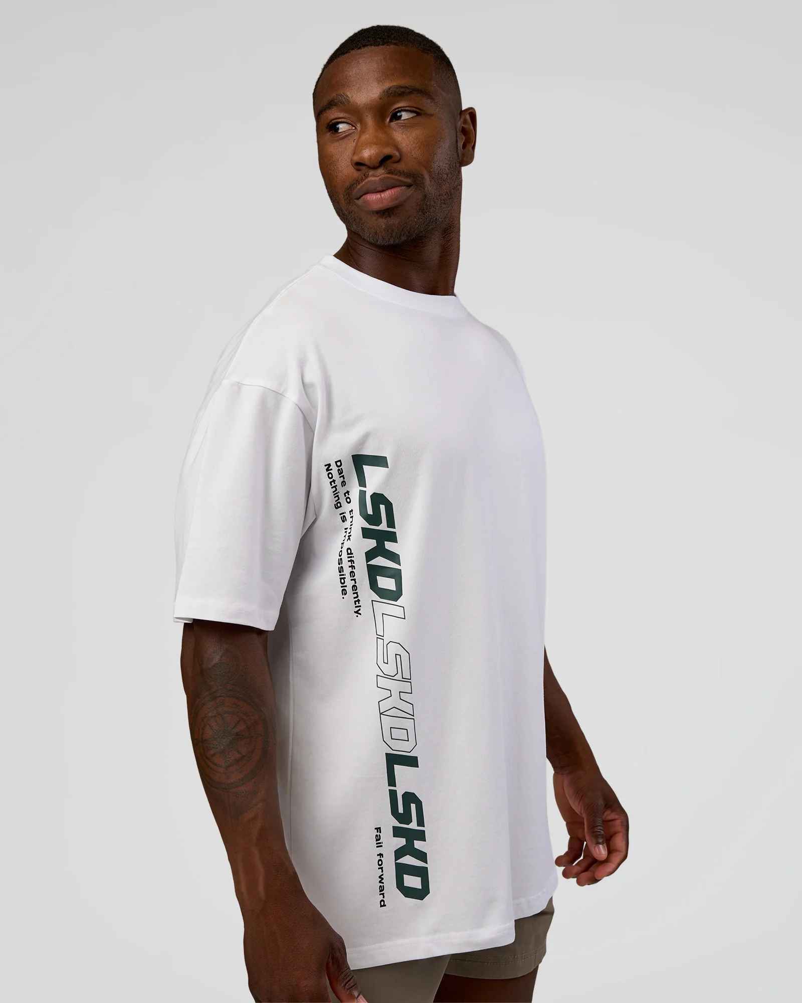 Nothing Is Impossible FLXCotton Oversized Tee - White-Vital Green - Image 2