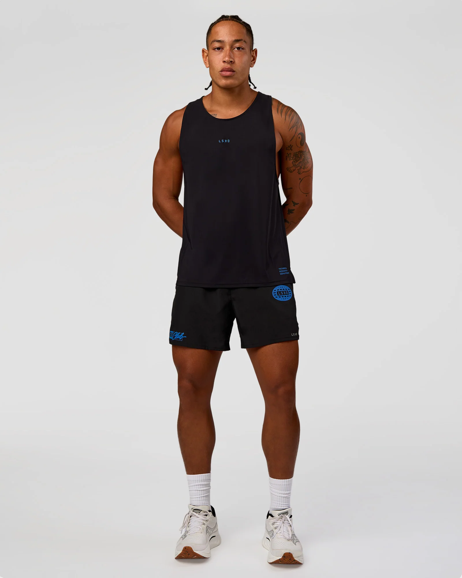 Pace 5" Lined Running Short - Black-Palace Blue - Image 8