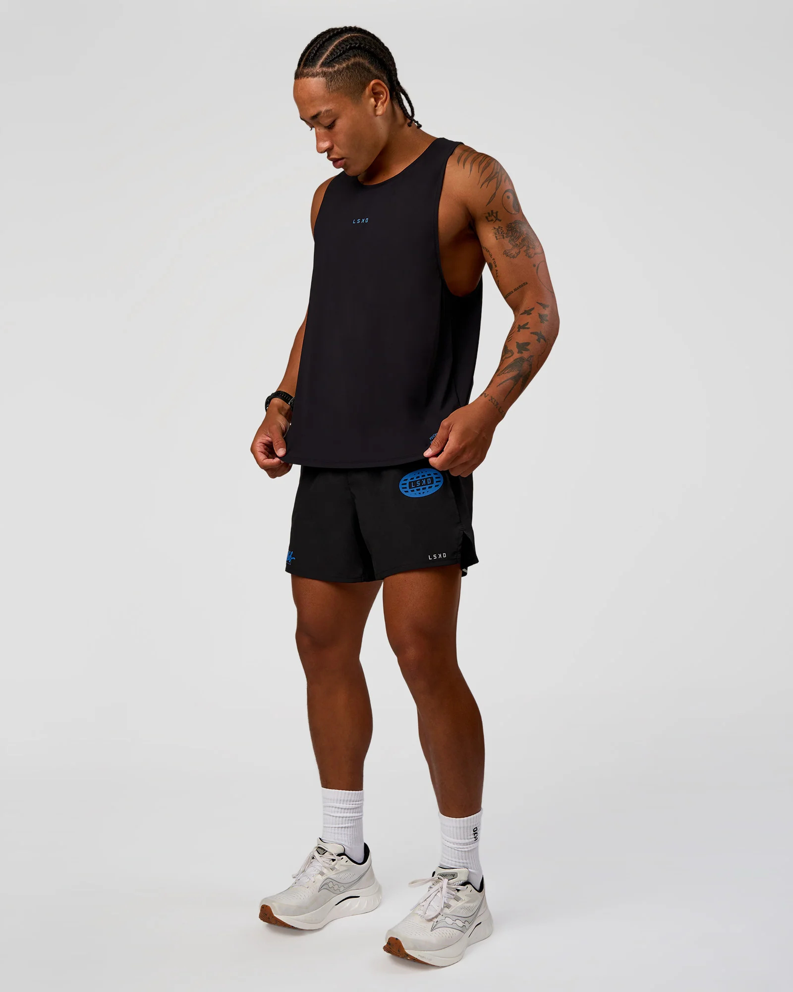 Pace 5" Lined Running Short - Black-Palace Blue - Image 9