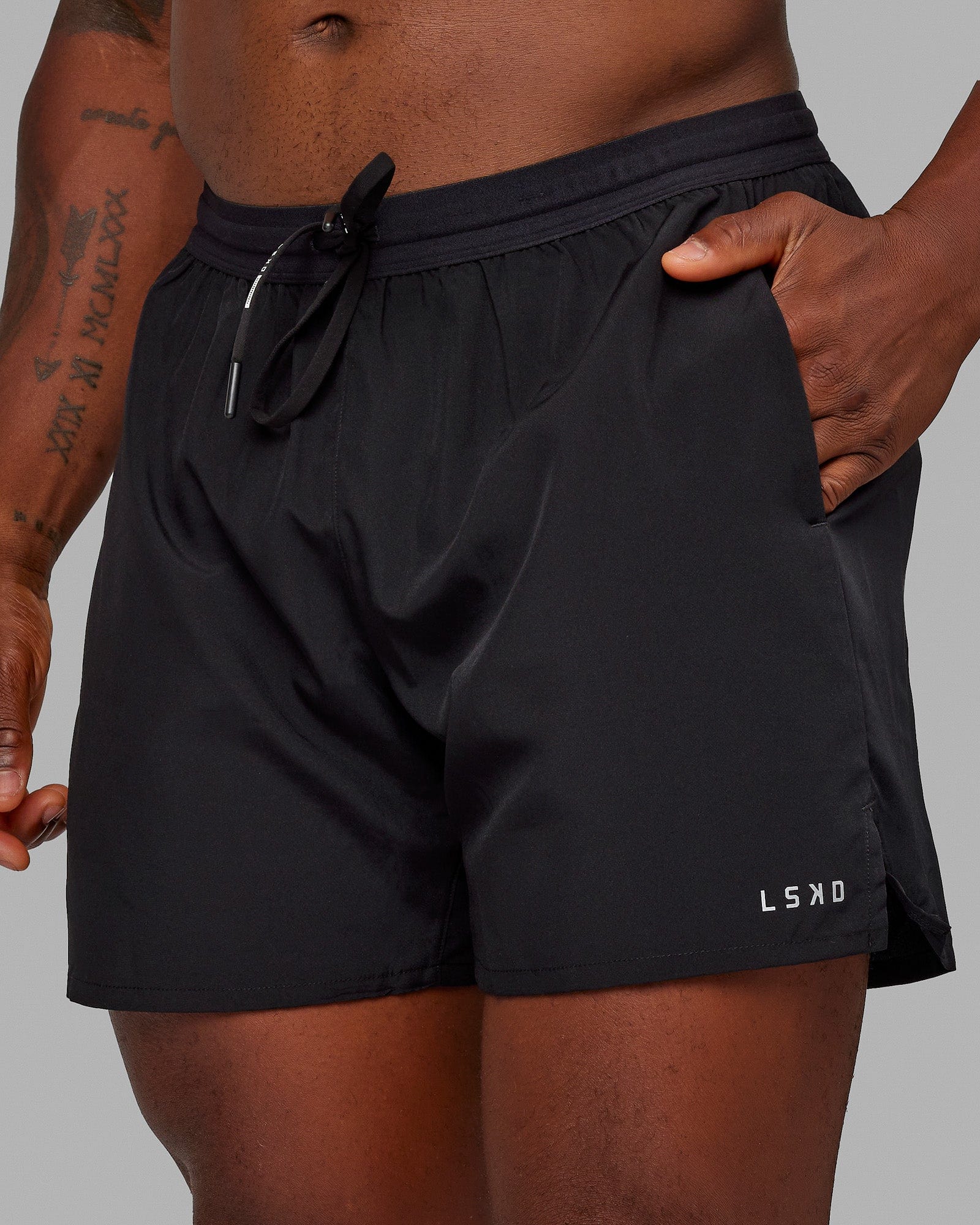 Pace 5" Lined Running Short - Black-Reflective - Image 2