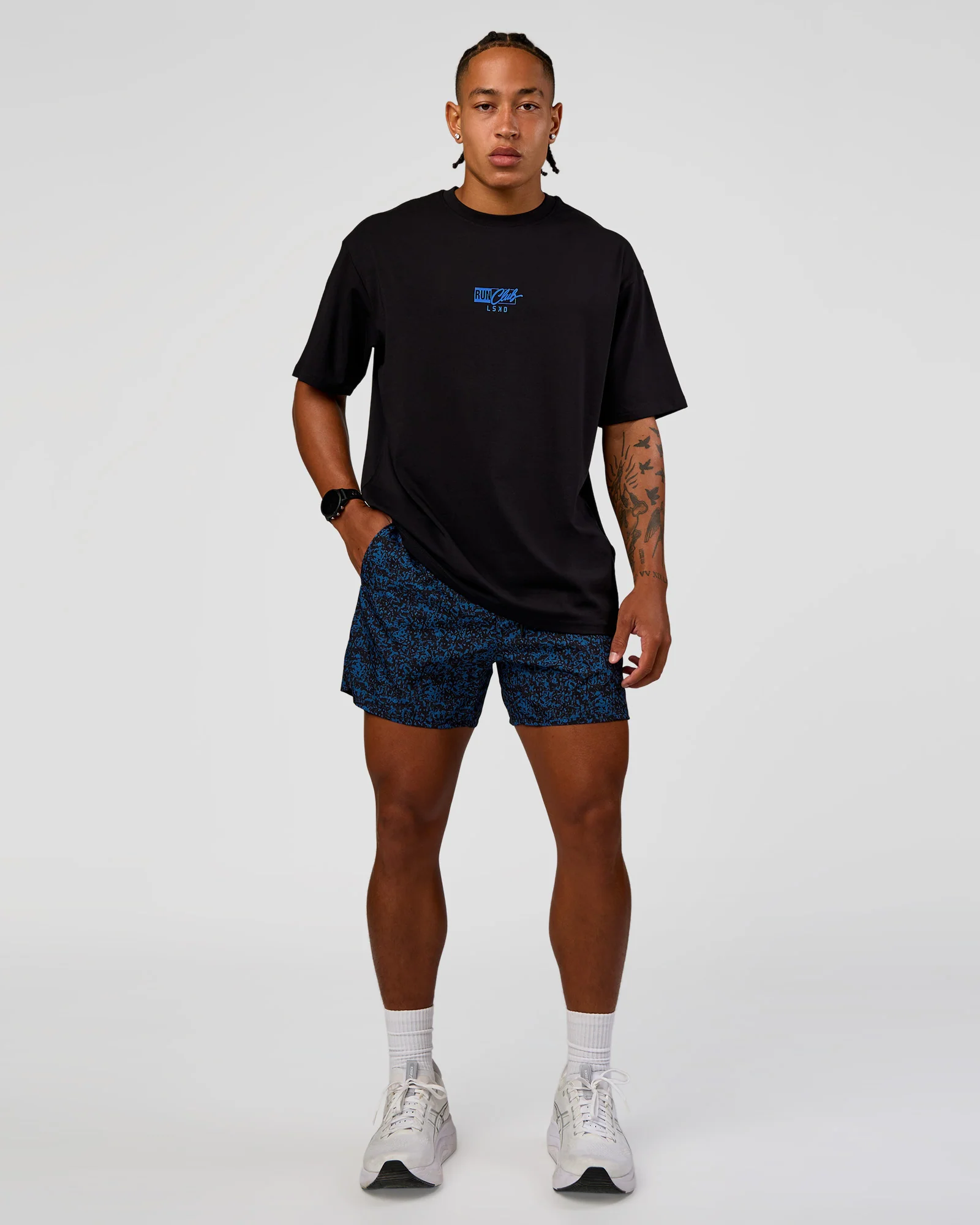 Pace 5" Lined Running Short - Energy Print Palace Blue - Image 9