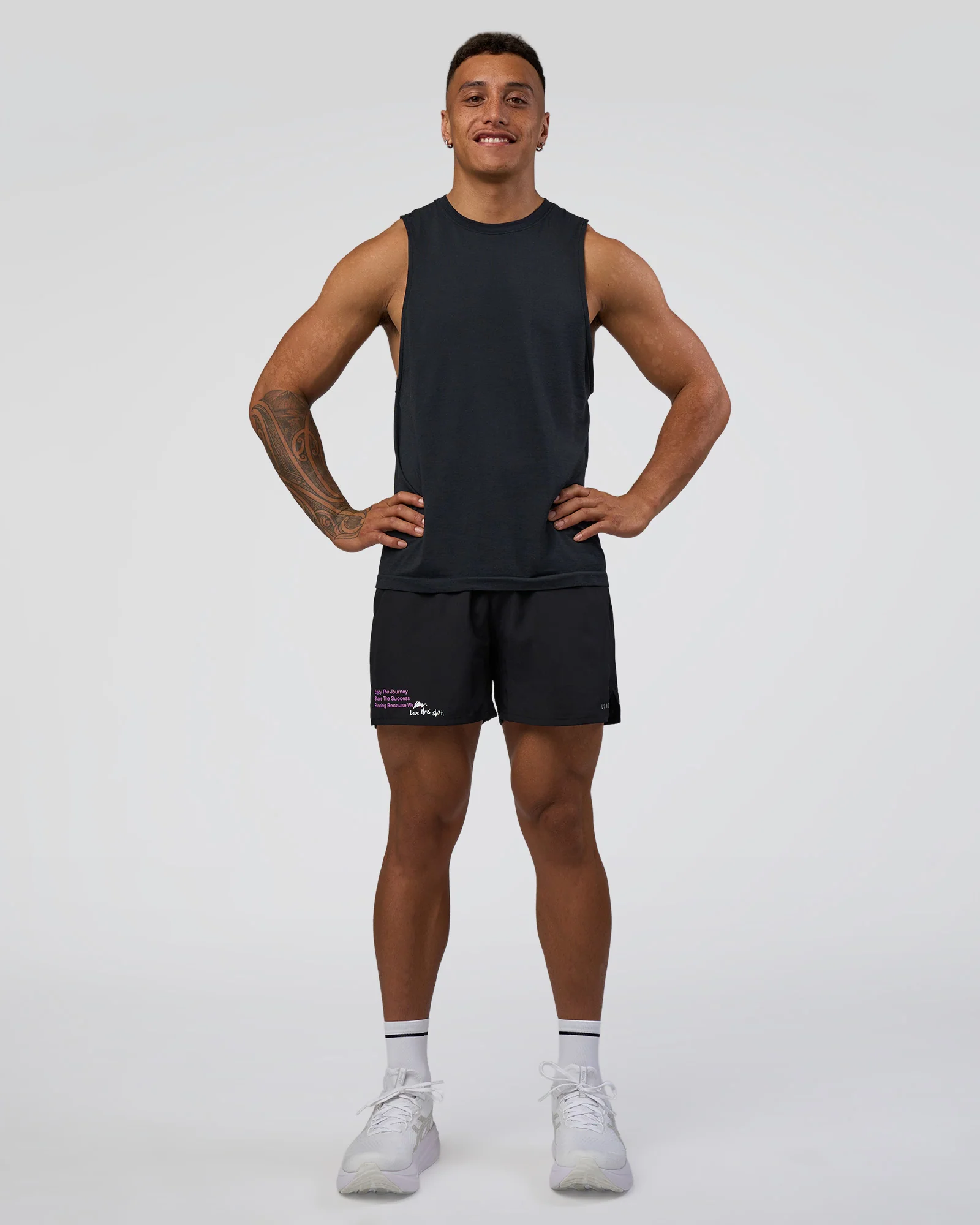 Pace 5" Lined Running Short - Black-Ultra Fuchsia - Image 3
