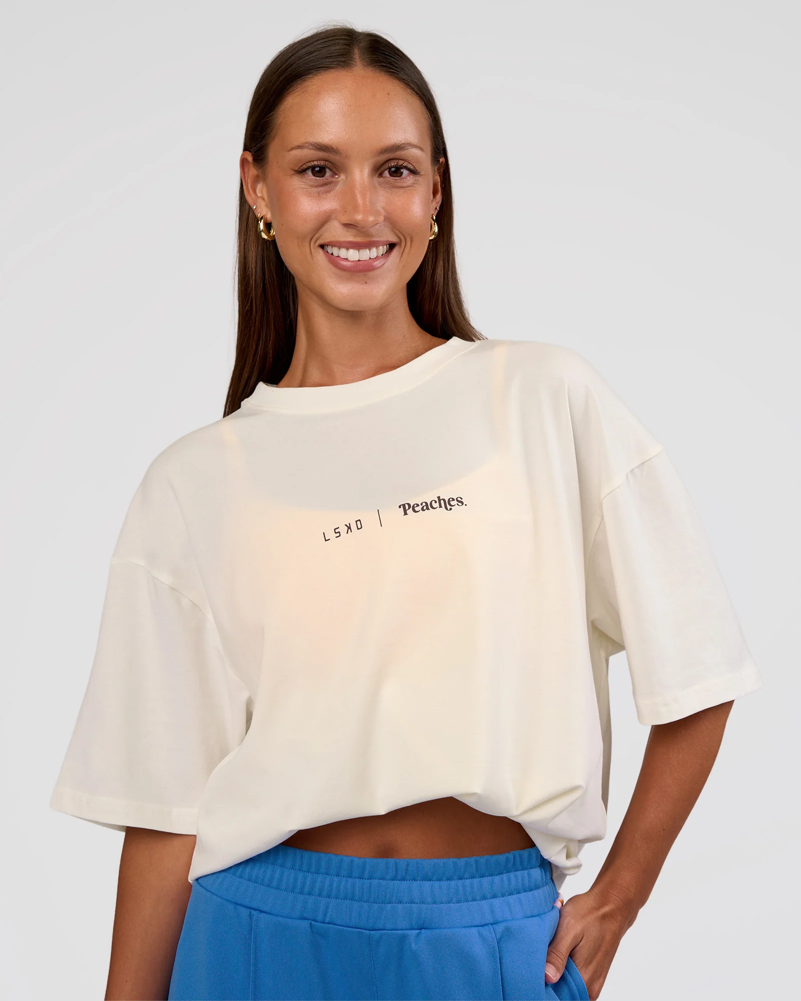 Peaches x LSKD Collection FLXCotton Oversize Tee - Off White - Image 3