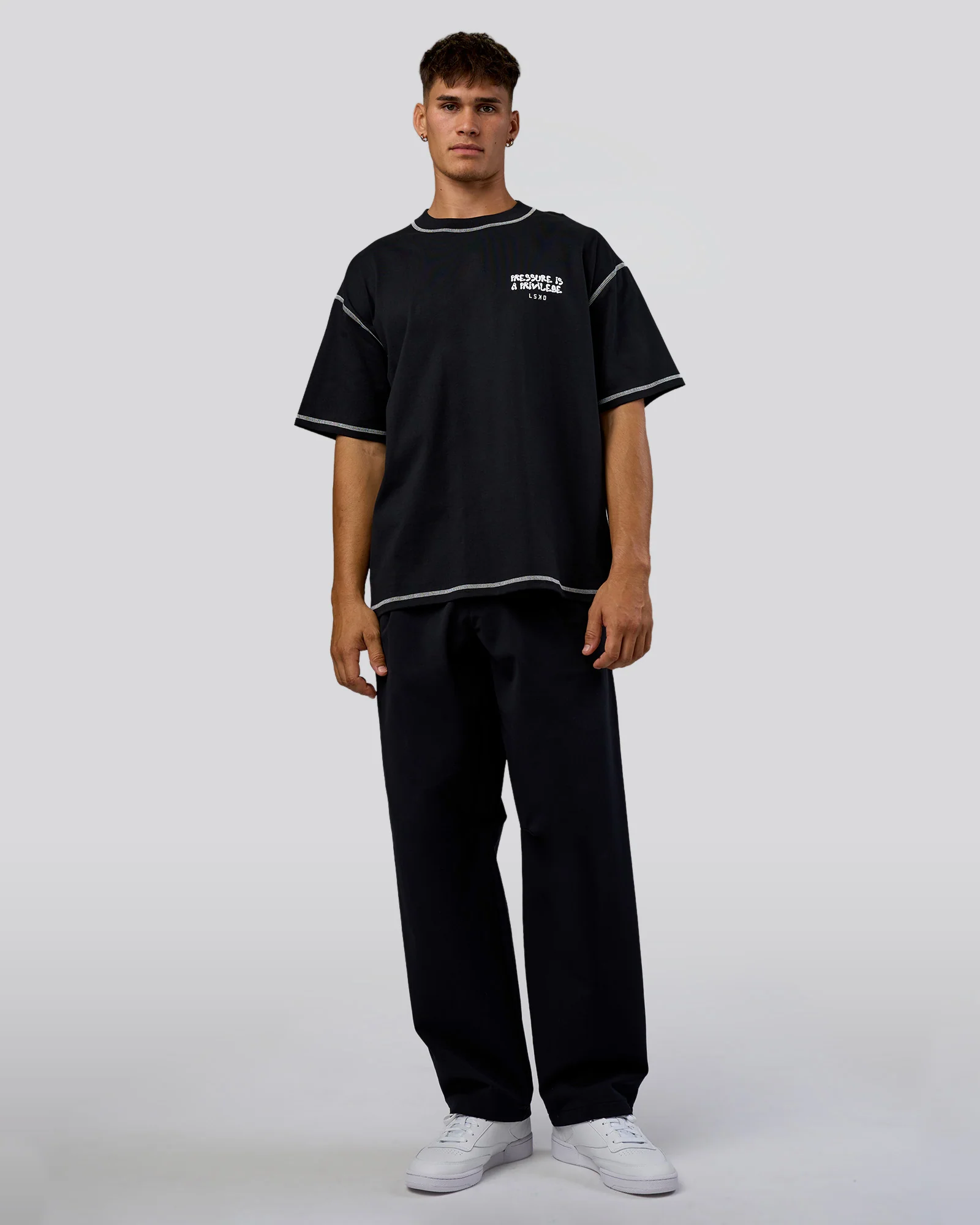 Pressure is Privilege Oversized Tee - Black-White - Image 10