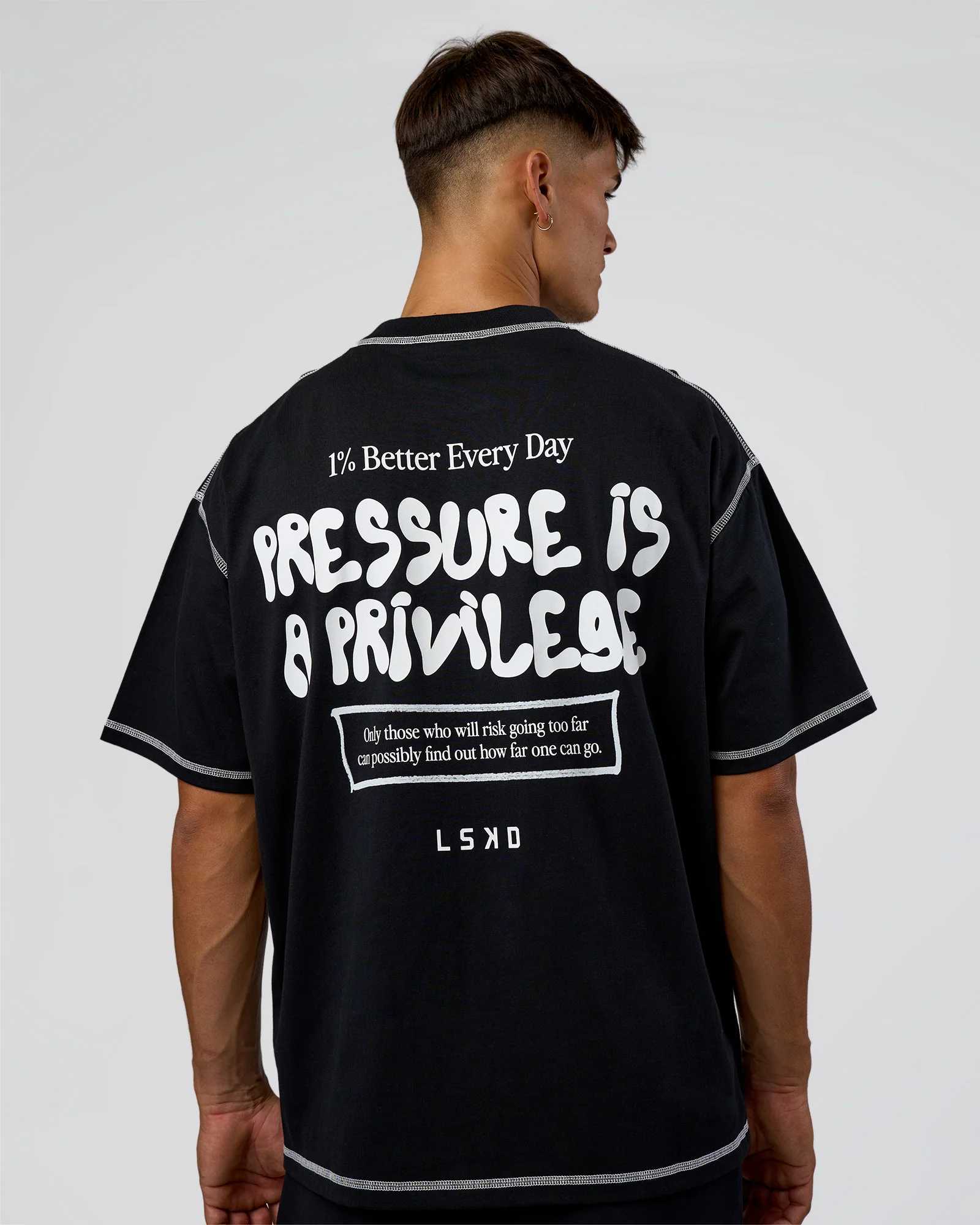 Pressure is Privilege Oversized Tee - Black-White - Image 3