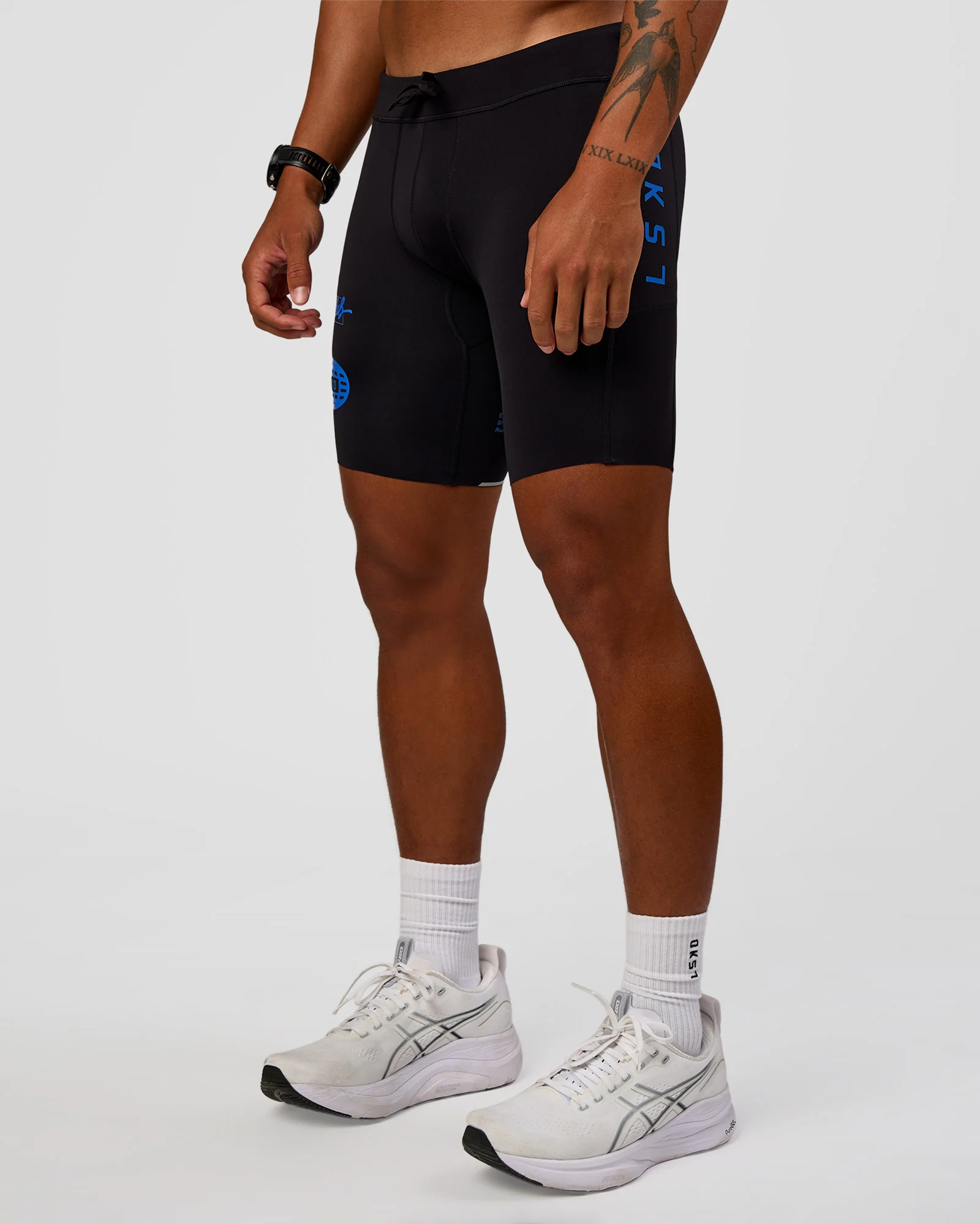 Race Day 8" Short Tight - Black-Palace Blue - Image 11