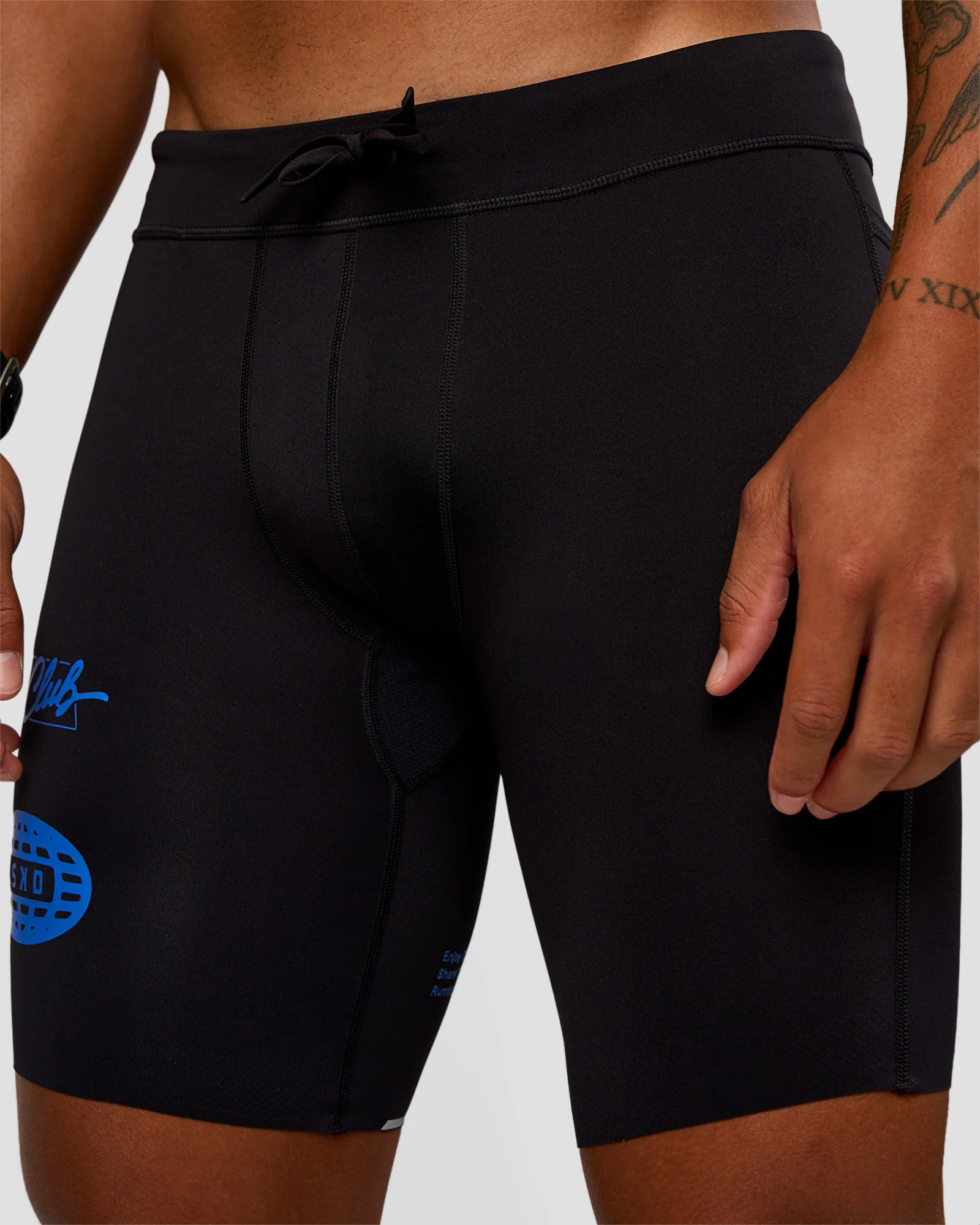 Race Day 8" Short Tight - Black-Palace Blue - Image 12