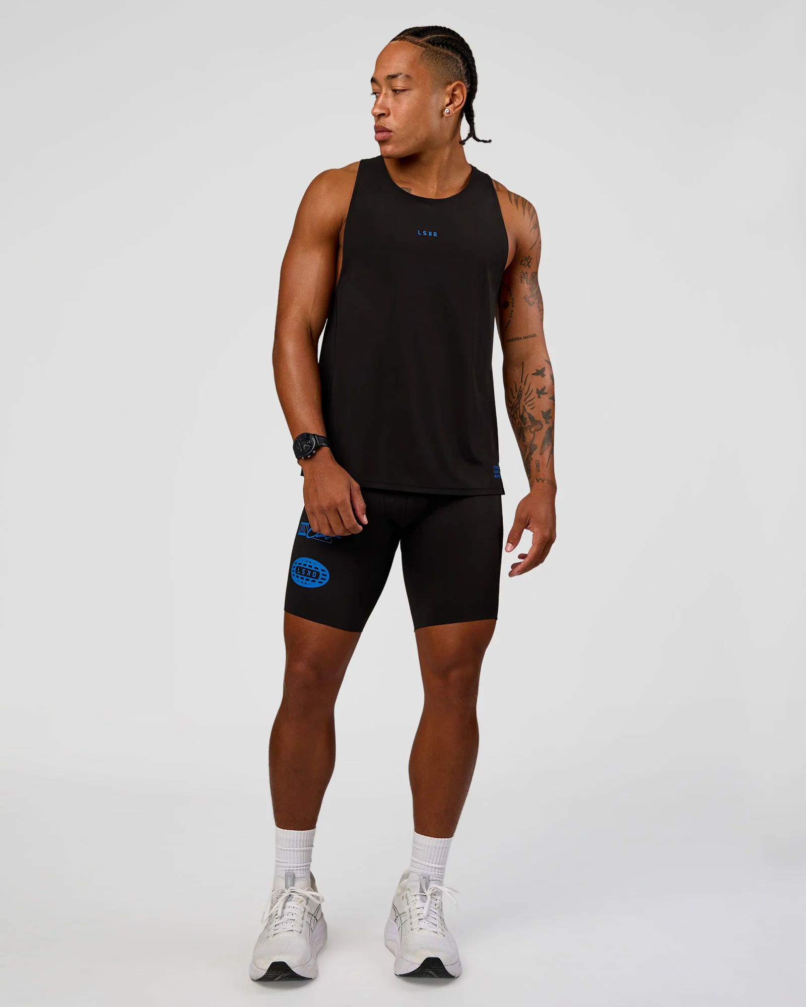 Race Day 8" Short Tight - Black-Palace Blue - Image 4