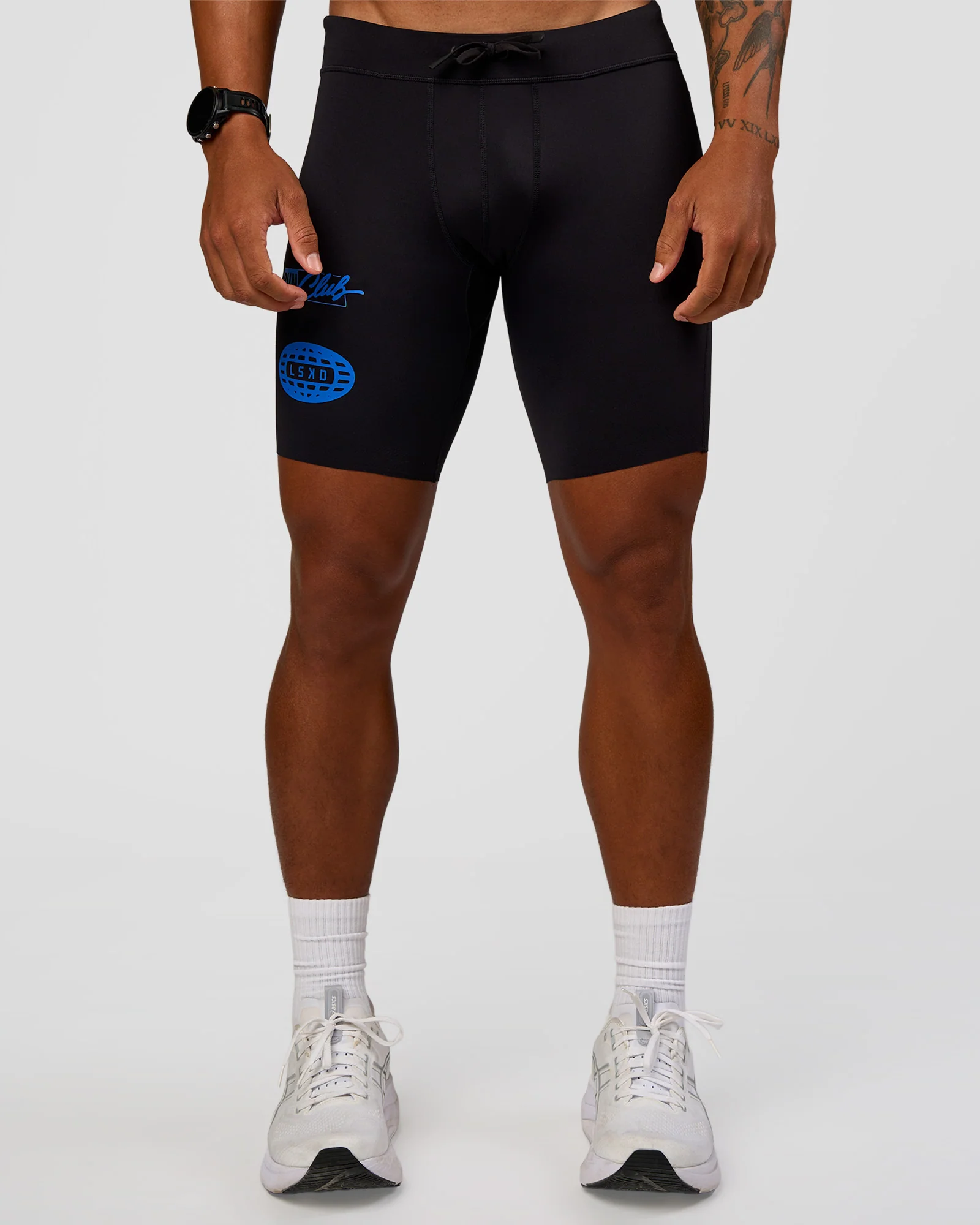 Race Day 8" Short Tight - Black-Palace Blue - Image 5