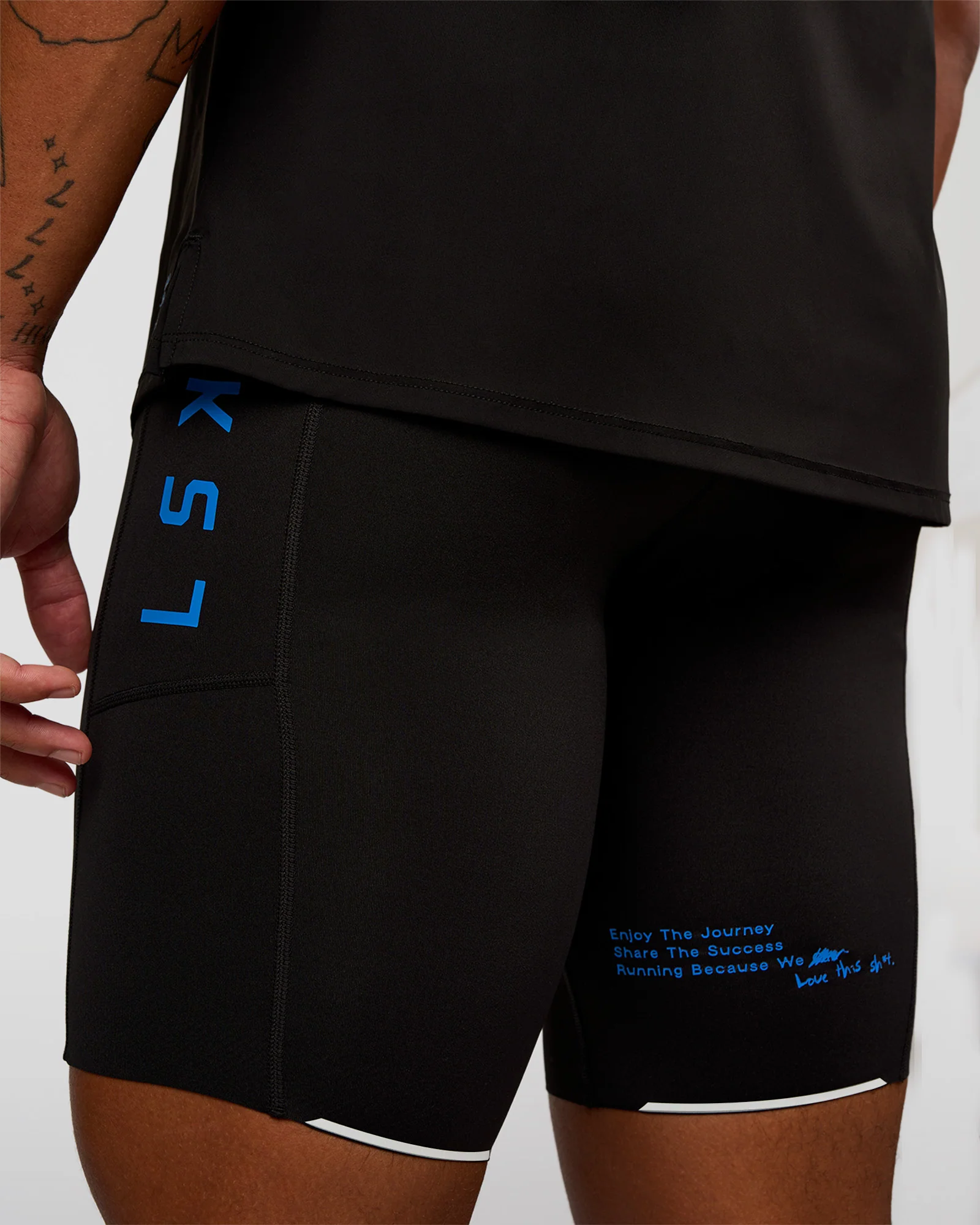 Race Day 8" Short Tight - Black-Palace Blue - Image 8