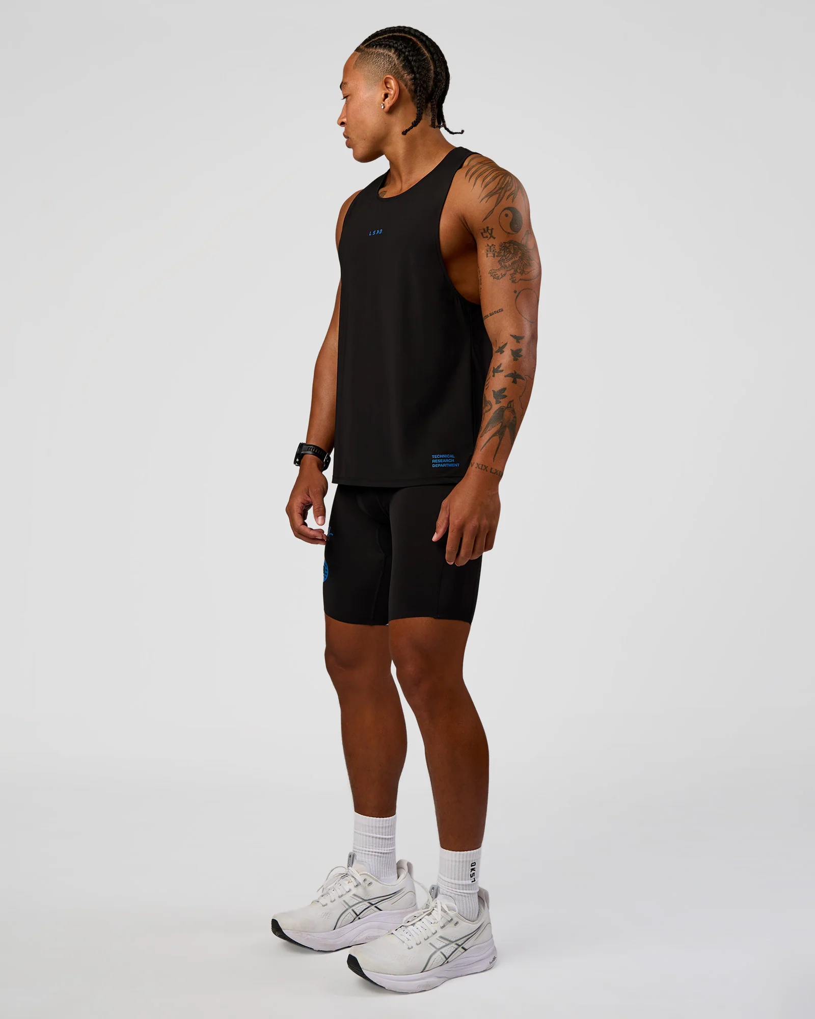 Race Day 8" Short Tight - Black-Palace Blue - Image 9