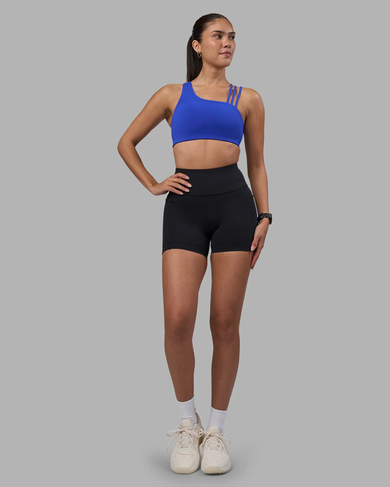Rep Ultra High-Rise 4" Short Pockets - Black-Power Cobalt - Image 2