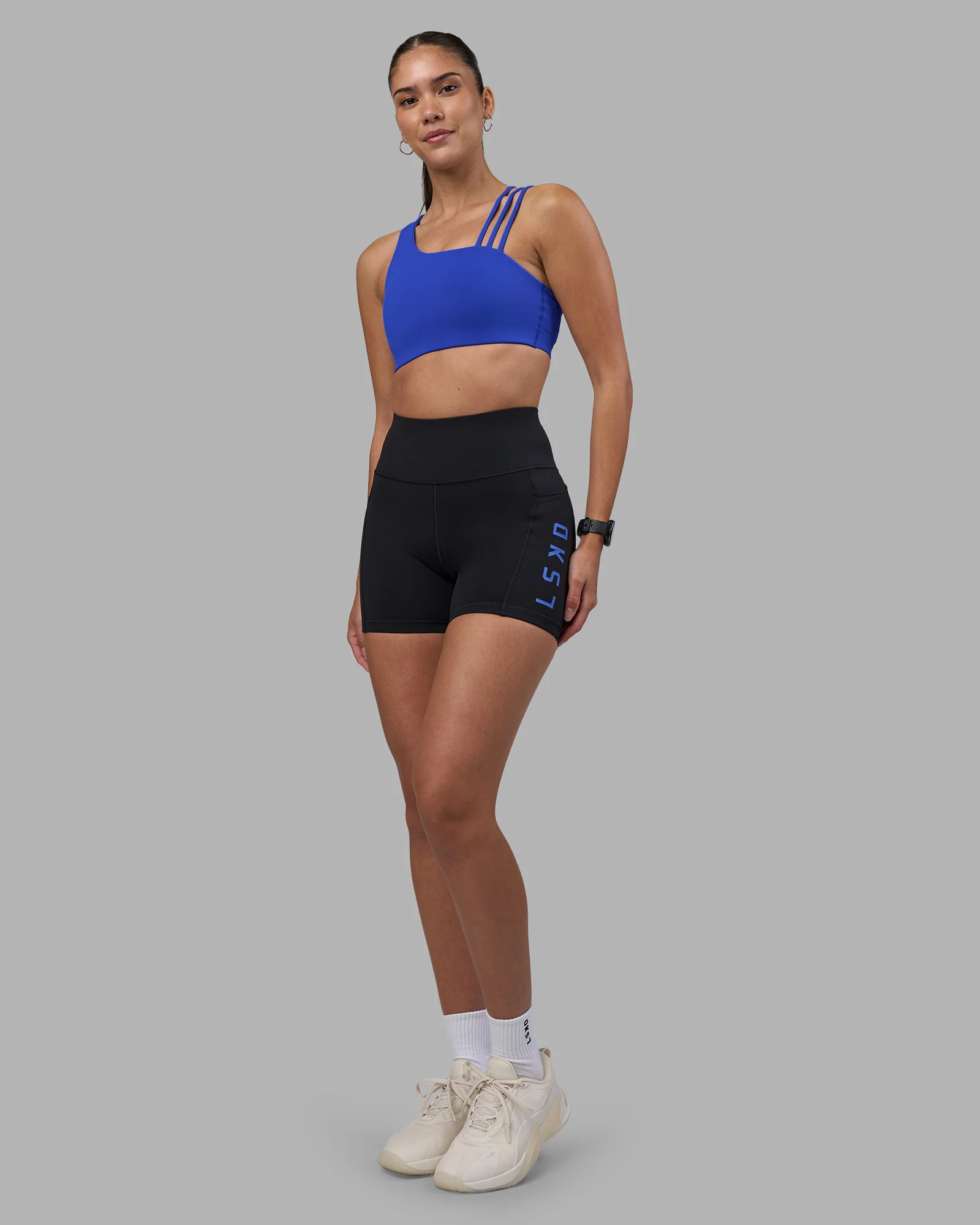 Rep Ultra High-Rise 4" Short Pockets - Black-Power Cobalt - Image 5