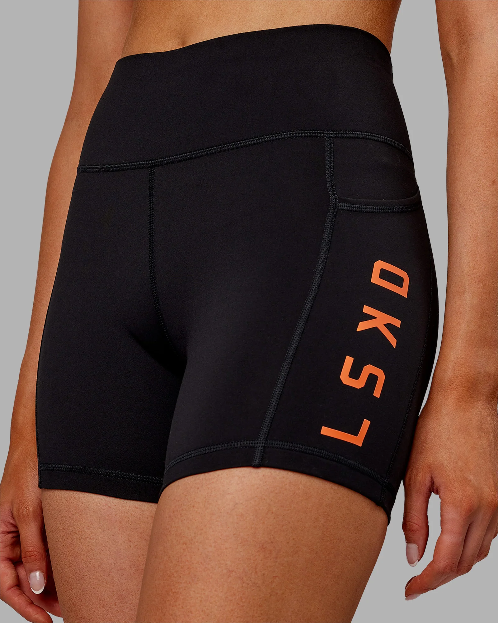 Rep Ultra High-Rise 4" Short Pockets - Black-Ultra Orange - Image 7