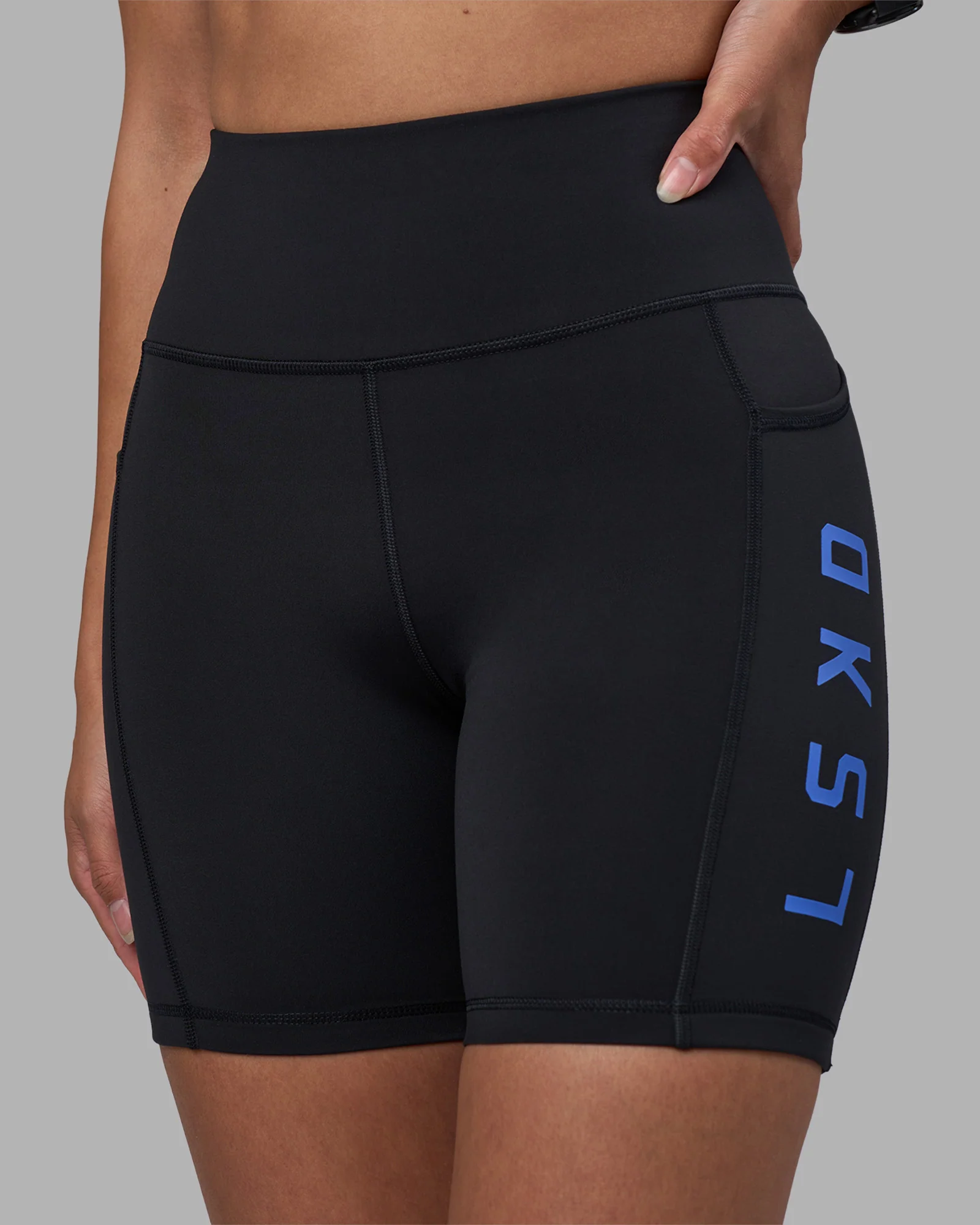 Rep Ultra High-Rise 6" Short Pockets - Black-Power Cobalt - Image 6
