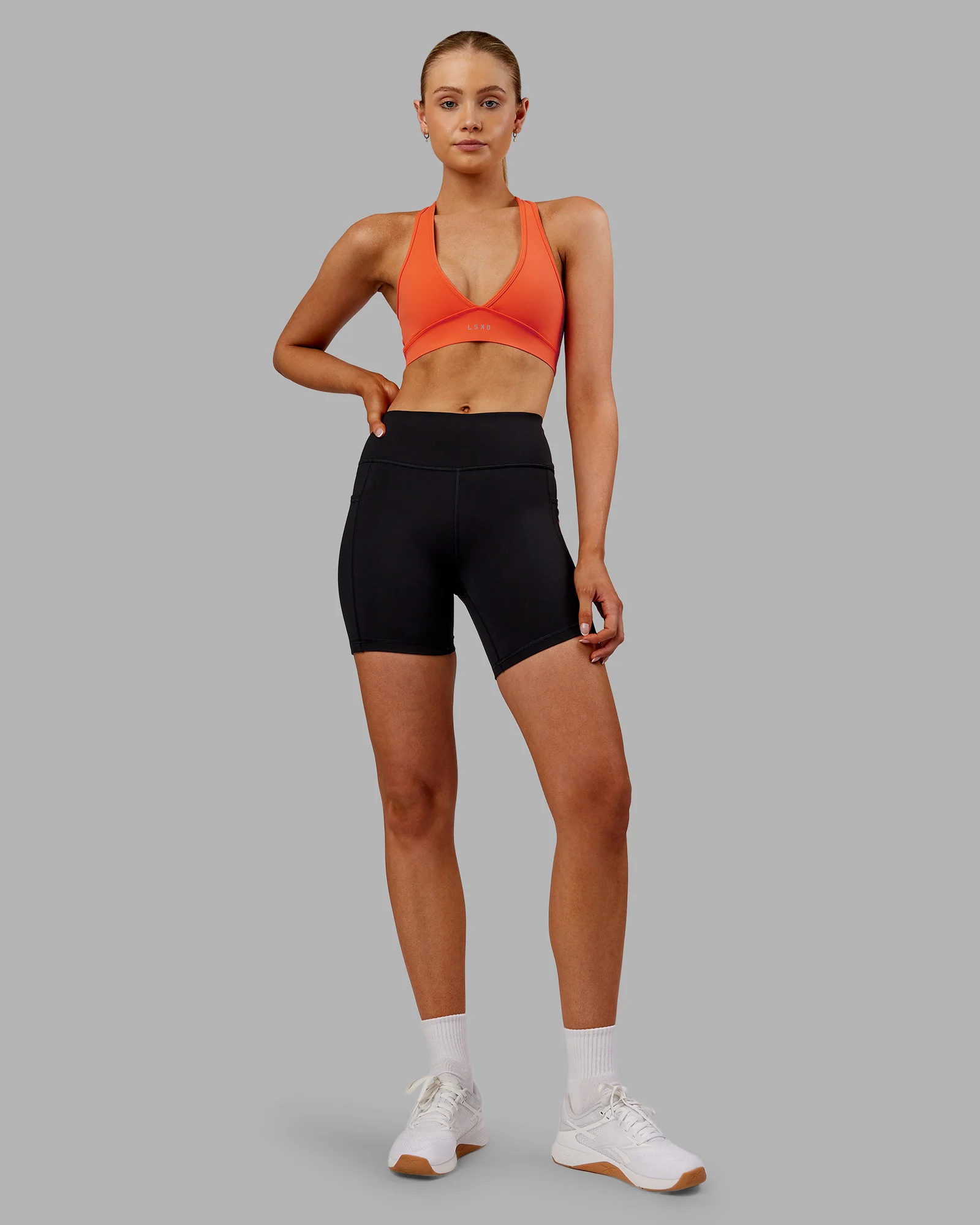 Rep Ultra High-Rise 6" Short Pockets - Black-Ultra Orange - Image 2