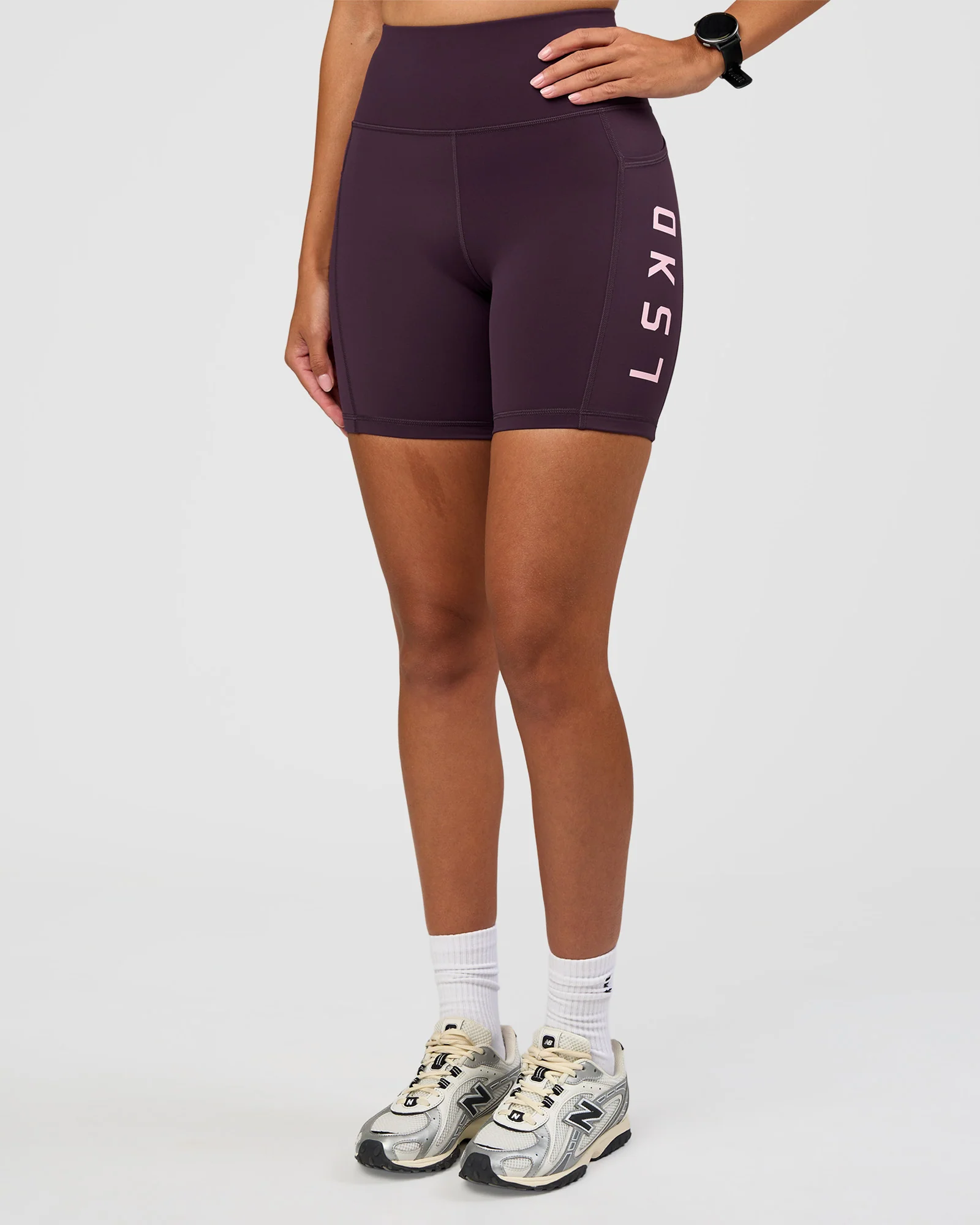 Rep Ultra High-Rise 6" Short Pockets - Midnight Plum-Marshmallow - Image 8