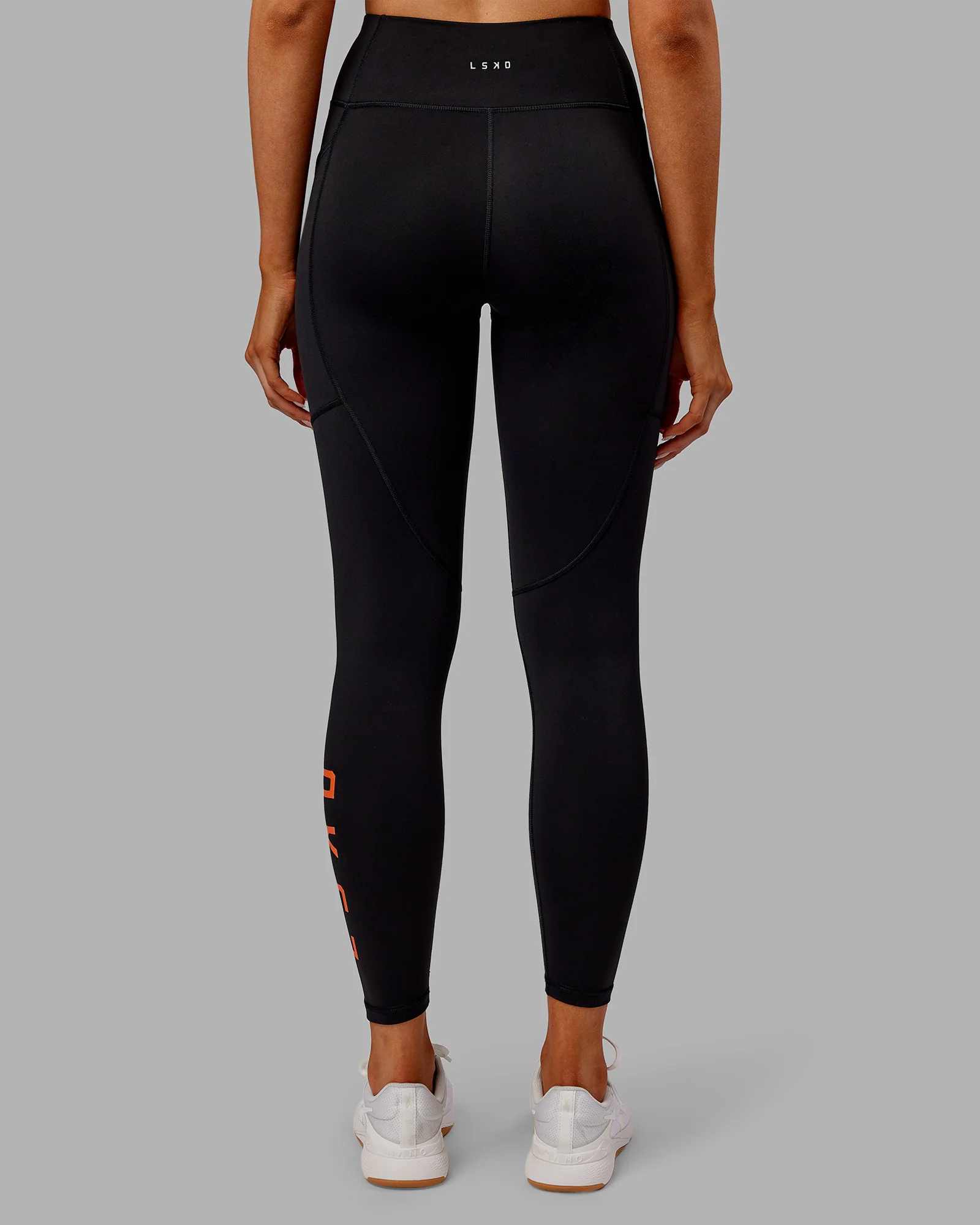 Rep Ultra High-Rise 7/8 Legging Pockets - Black-Ultra Orange - Image 4