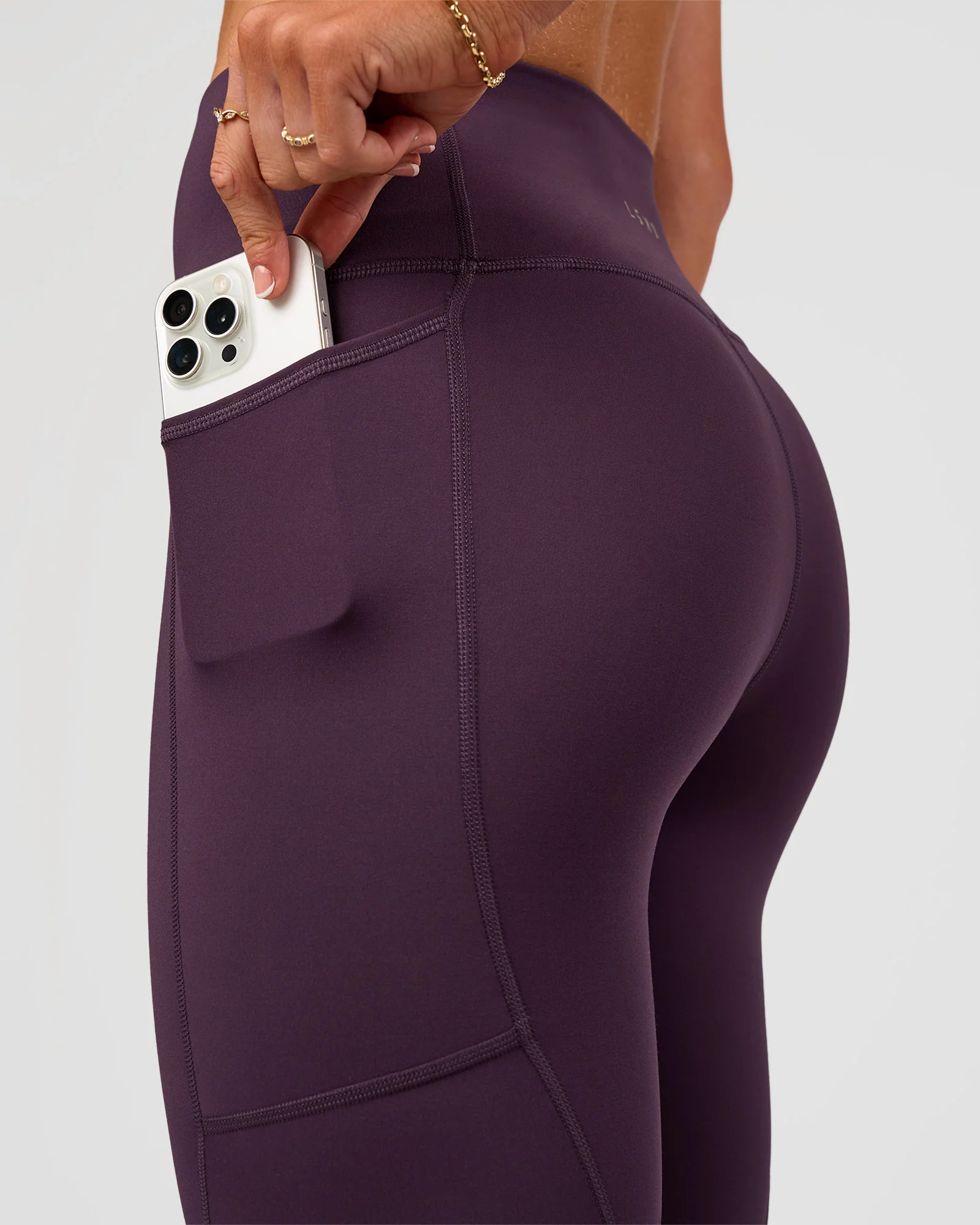 Rep Ultra High-Rise 7/8 Legging Pockets - Midnight Plum-Marshmallow - Image 3