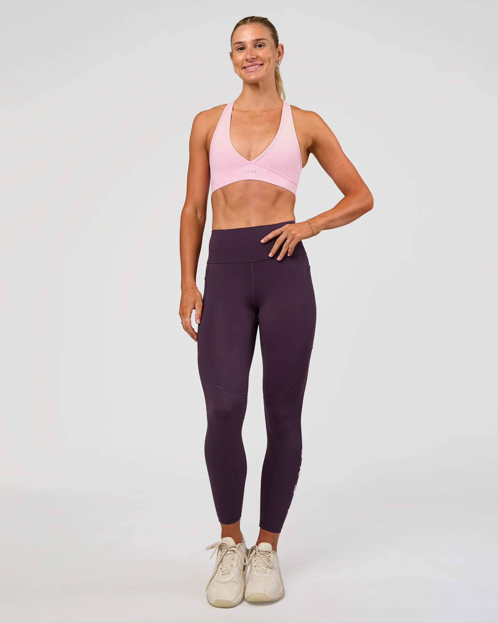 Rep Ultra High-Rise 7/8 Legging Pockets - Midnight Plum-Marshmallow - Image 5