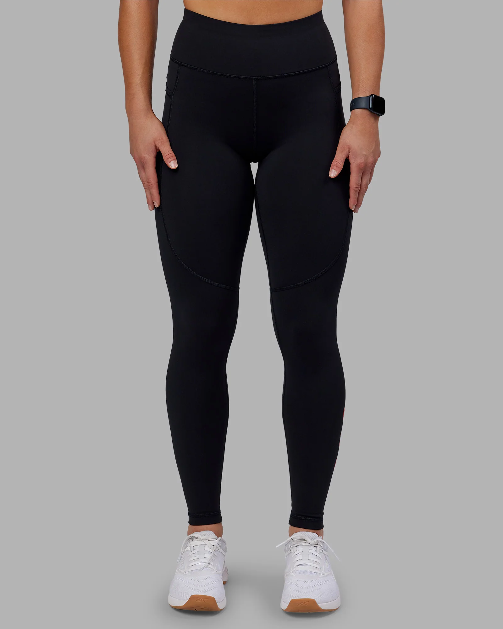 Rep Ultra High-Rise Full Length Legging Pockets - Black-Scarlet - Image 3