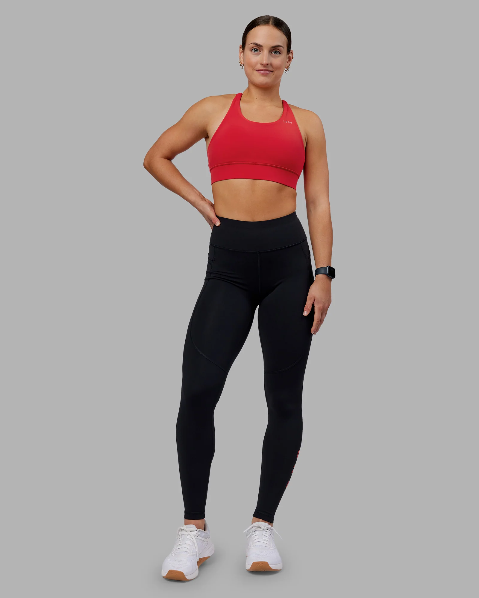 Rep Ultra High-Rise Full Length Legging Pockets - Black-Scarlet - Image 7