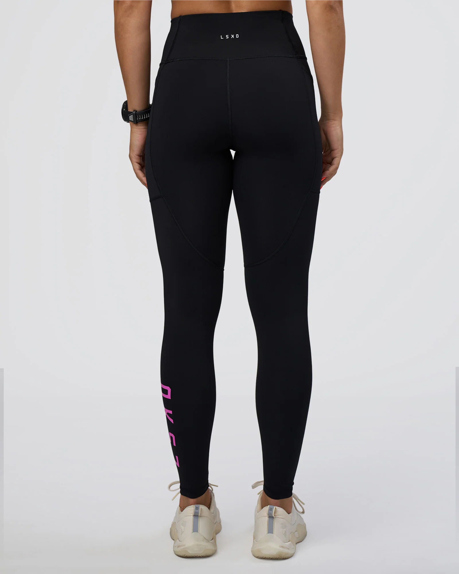 Rep Ultra High-Rise Full Length Legging Pockets - Black-Ultra Fuchsia - Image 4