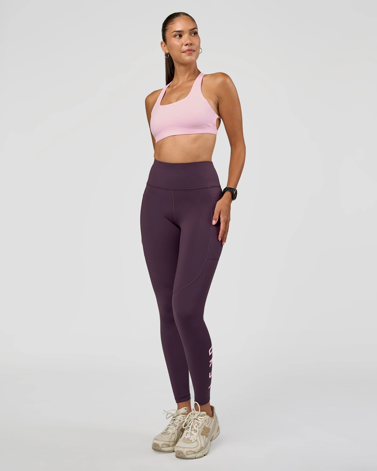 Rep Ultra High-Rise Full Length Legging Pockets - Midnight Plum-Marshmallow - Image 7