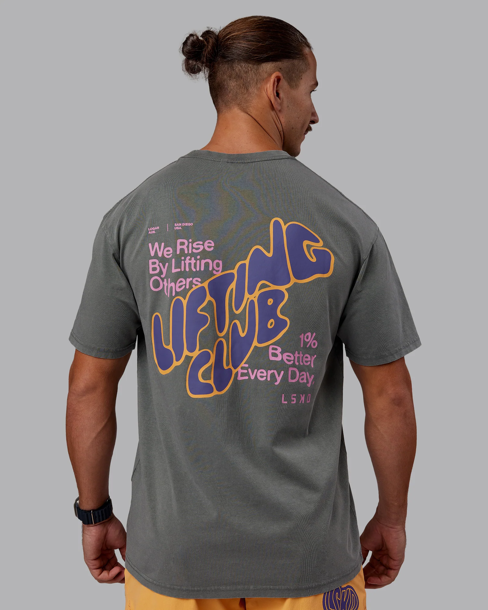 Rise & Lift Washed FLXCotton Oversized Tee - Graphite-Purple Opulence - Image 10
