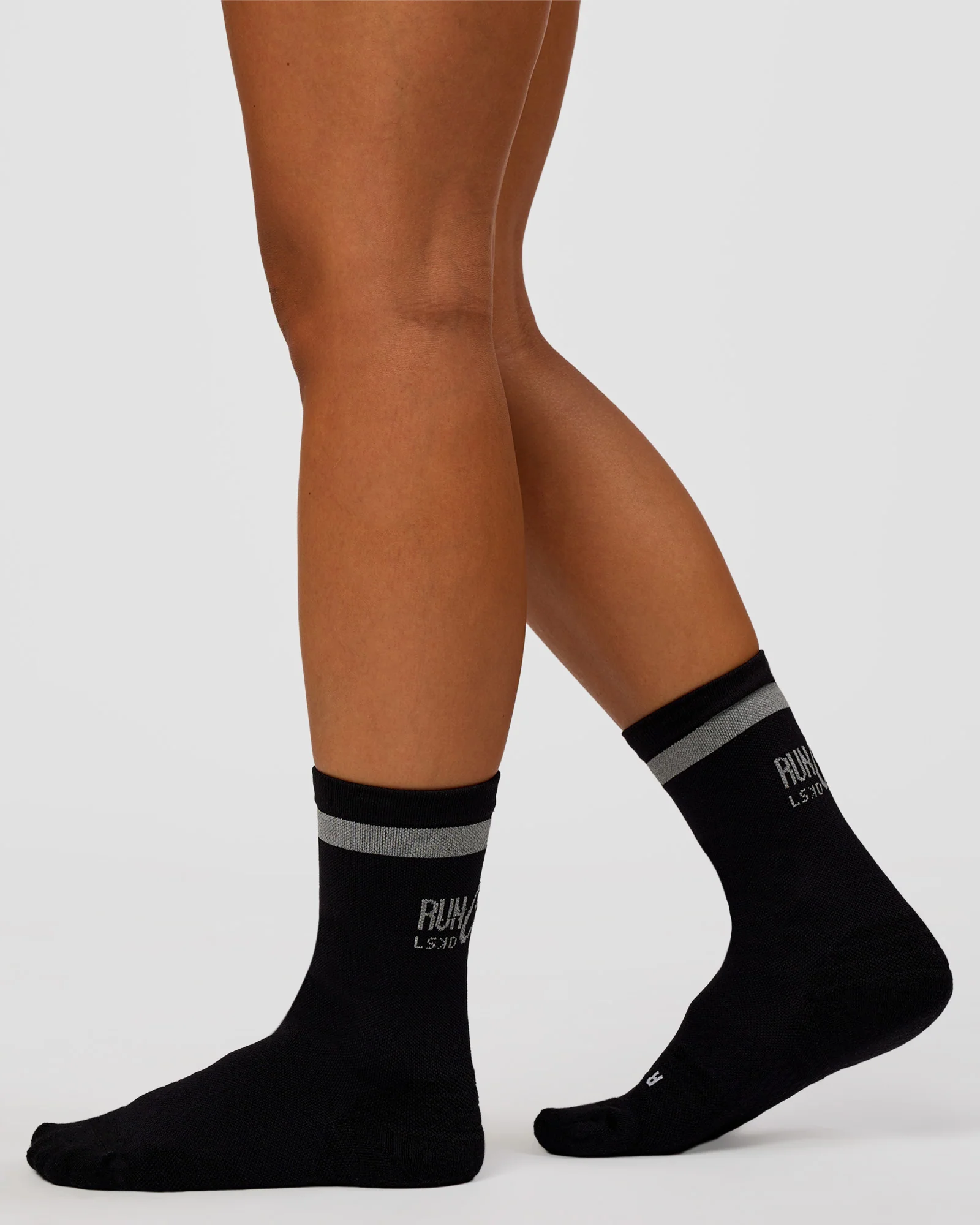Run Club Fast Performance Socks 2.0 - Black-Reflective - Image 4
