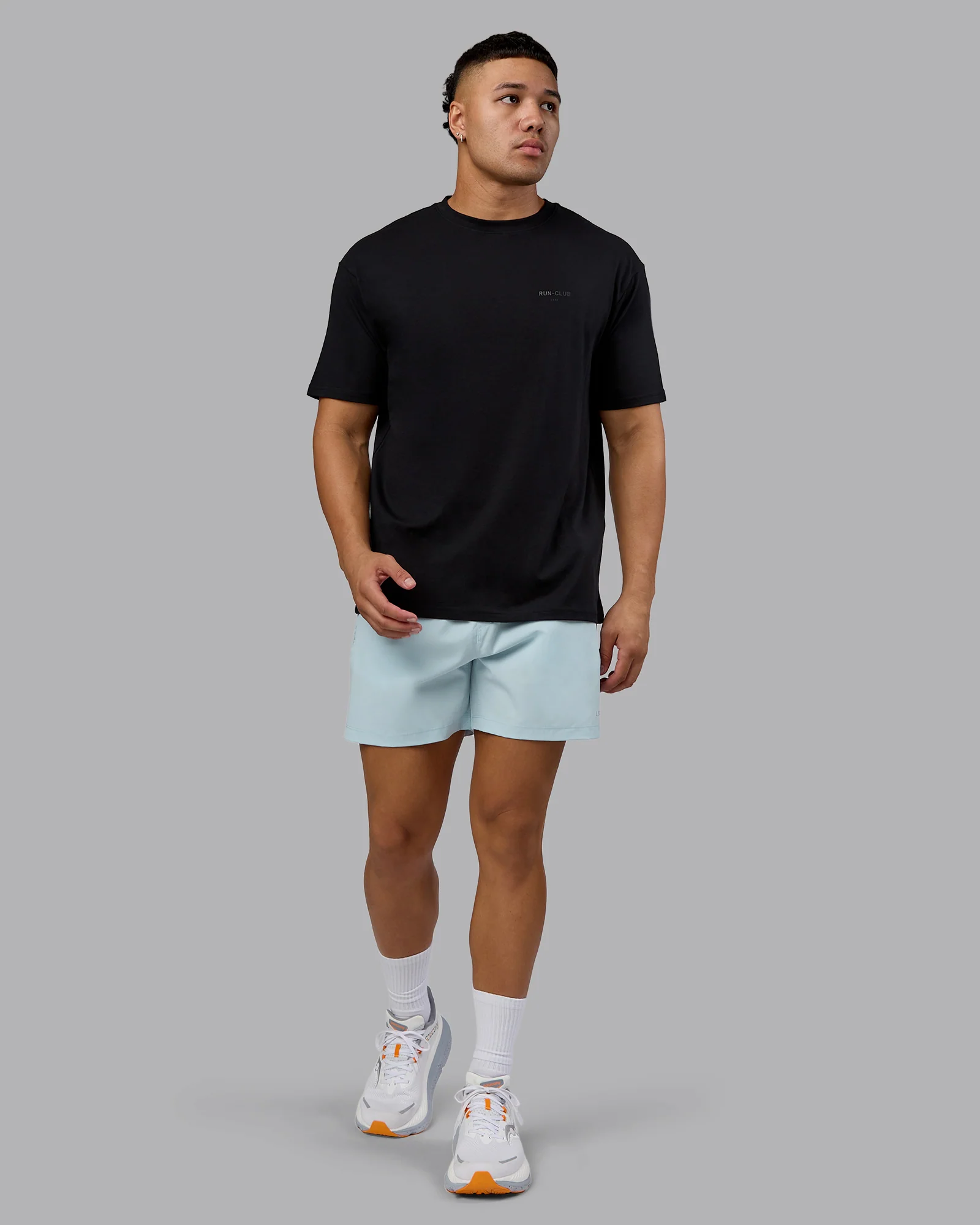 RUN CLUB FLXCotton Tee Oversize - Black-Reflective - Image 5