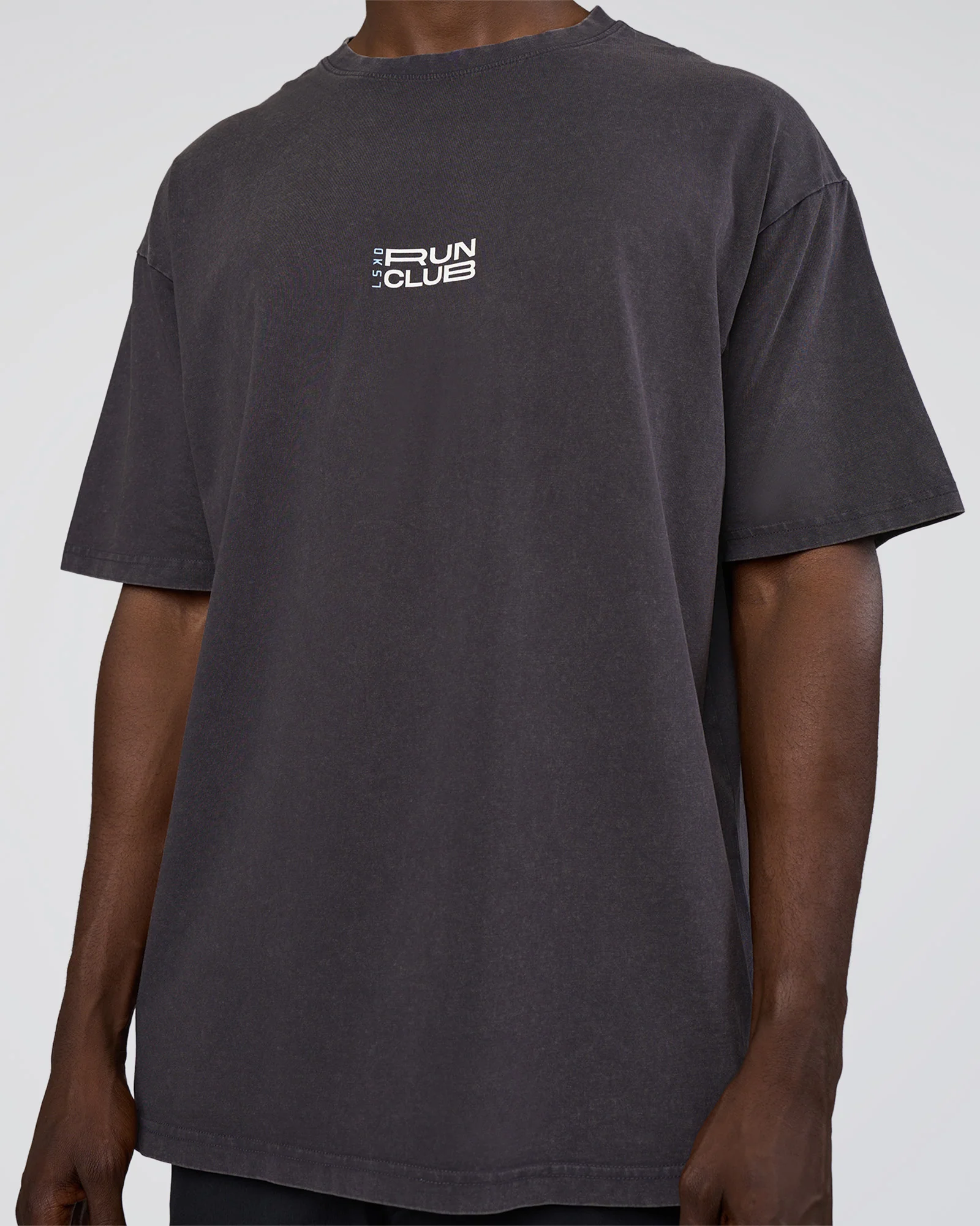 Runner's FLXCotton Oversized Tee - Black Washed-White - Image 10