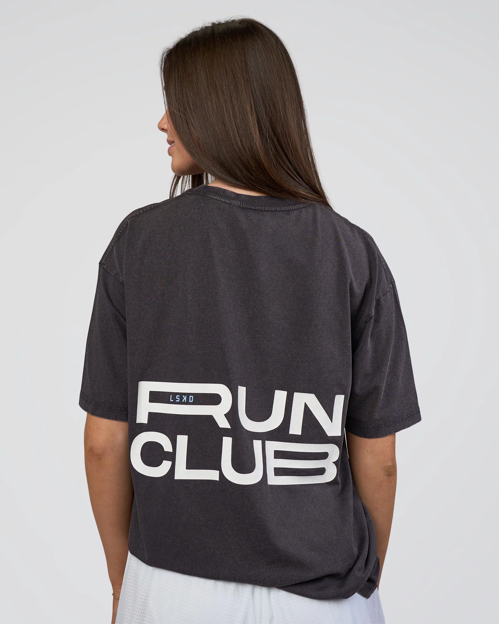 Runner's FLXCotton Oversized Tee - Black Washed-White - Image 4
