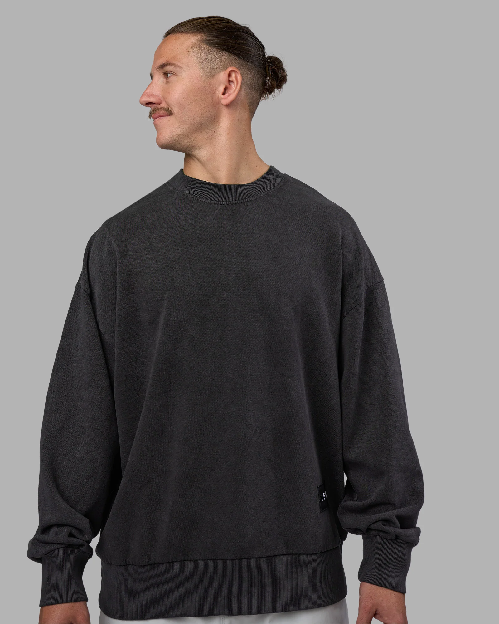 Segmented Oversized Sweater - Black Washed - Image 3