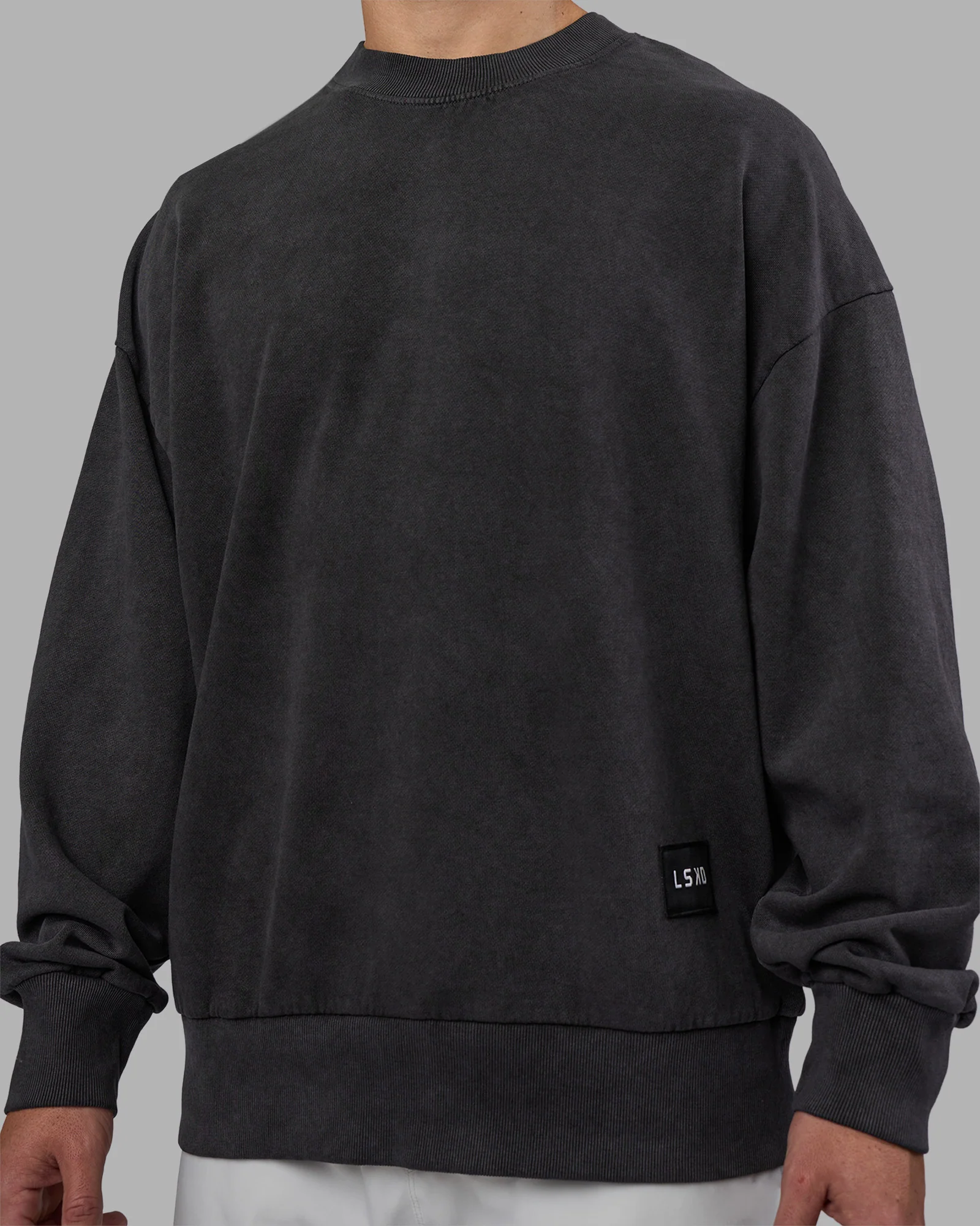 Segmented Oversized Sweater - Black Washed - Image 4